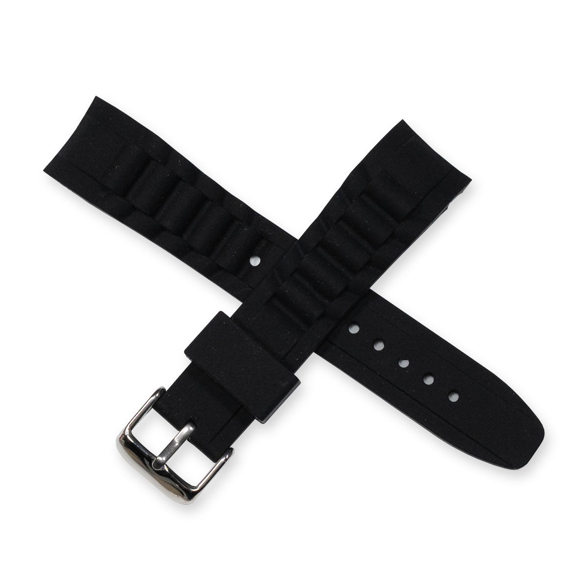 Curved End Rubber Ice Watch Strap Band Divers Sports 17mm 20mm 22mm Replacement