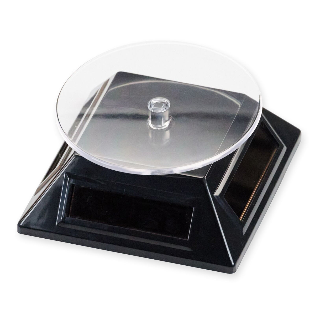 Watch Solar Power Display Turntables Watchmakers Rotary Black Stand Holder New