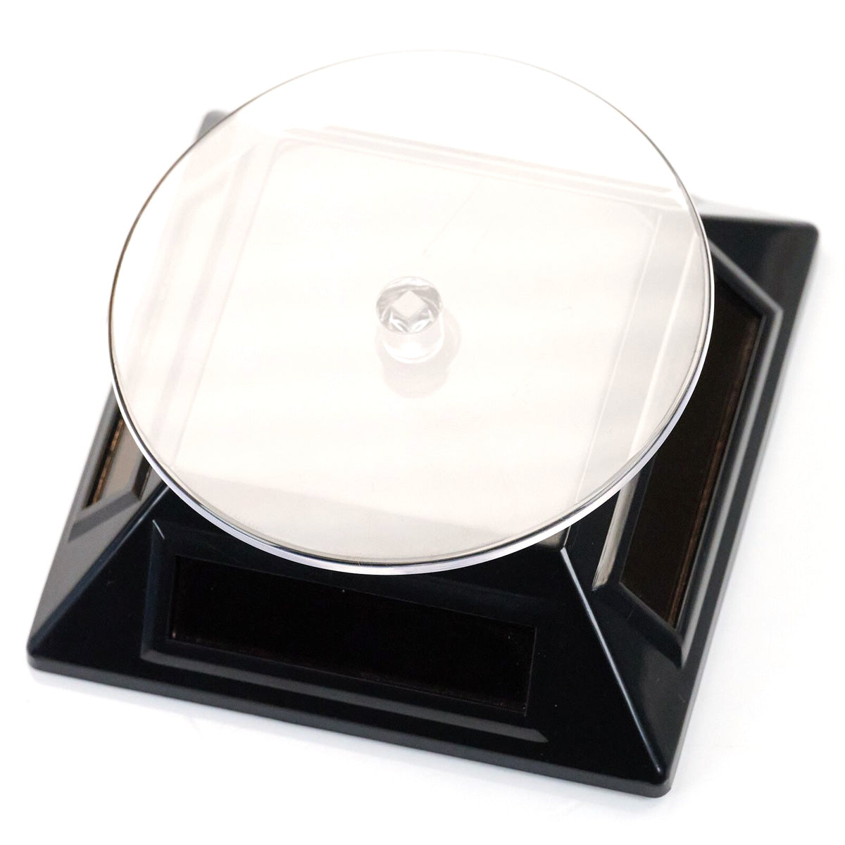 Watch Solar Power Display Turntables Watchmakers Rotary Black Stand Holder New