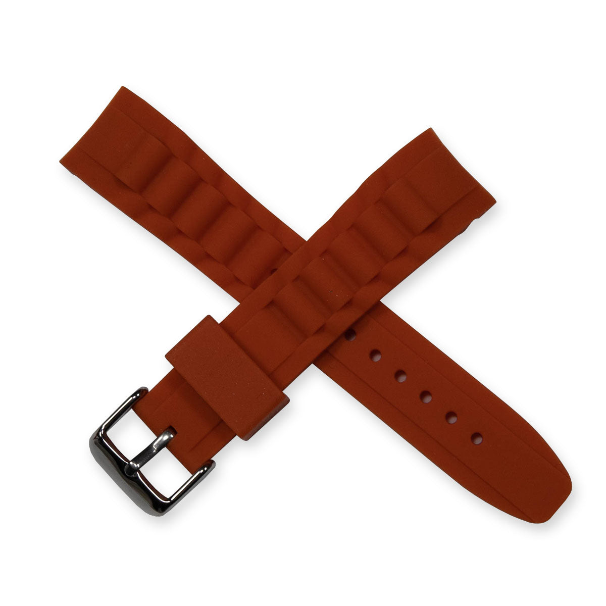 Curved End Rubber Ice Watch Strap Band Divers Sports 17mm 20mm 22mm Replacement