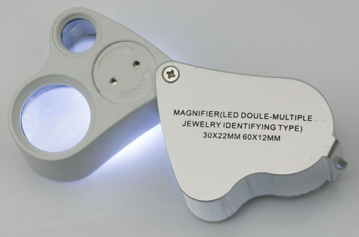 30x 60x LED loupe magnifier magnifying glass watch parts jewelers light eye lens