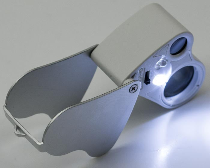 30x 60x LED loupe magnifier magnifying glass watch parts jewelers light eye lens