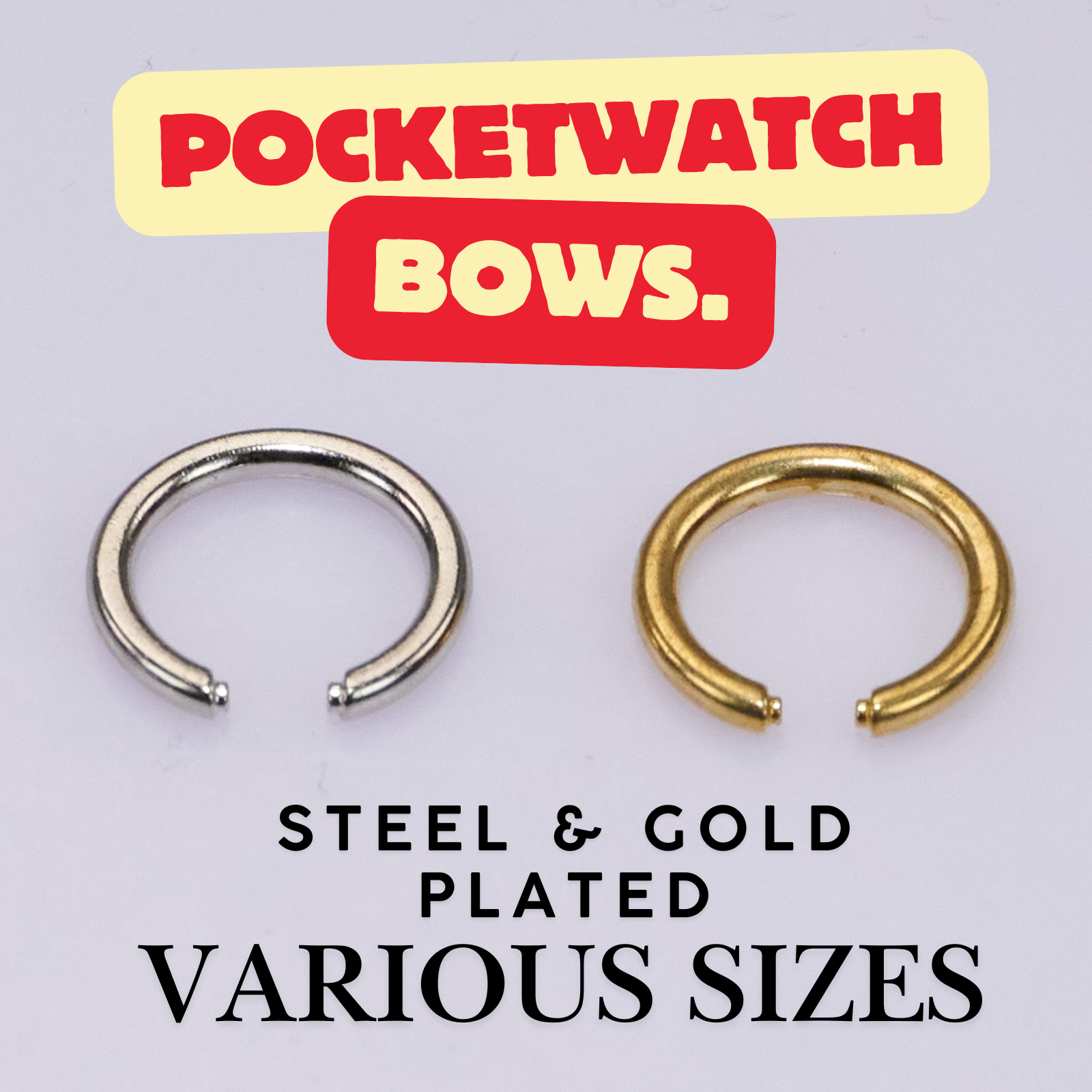 1x Round Pocketwatch Bows Steel Or Gold plated Repairs Antique Parts Watchmaker