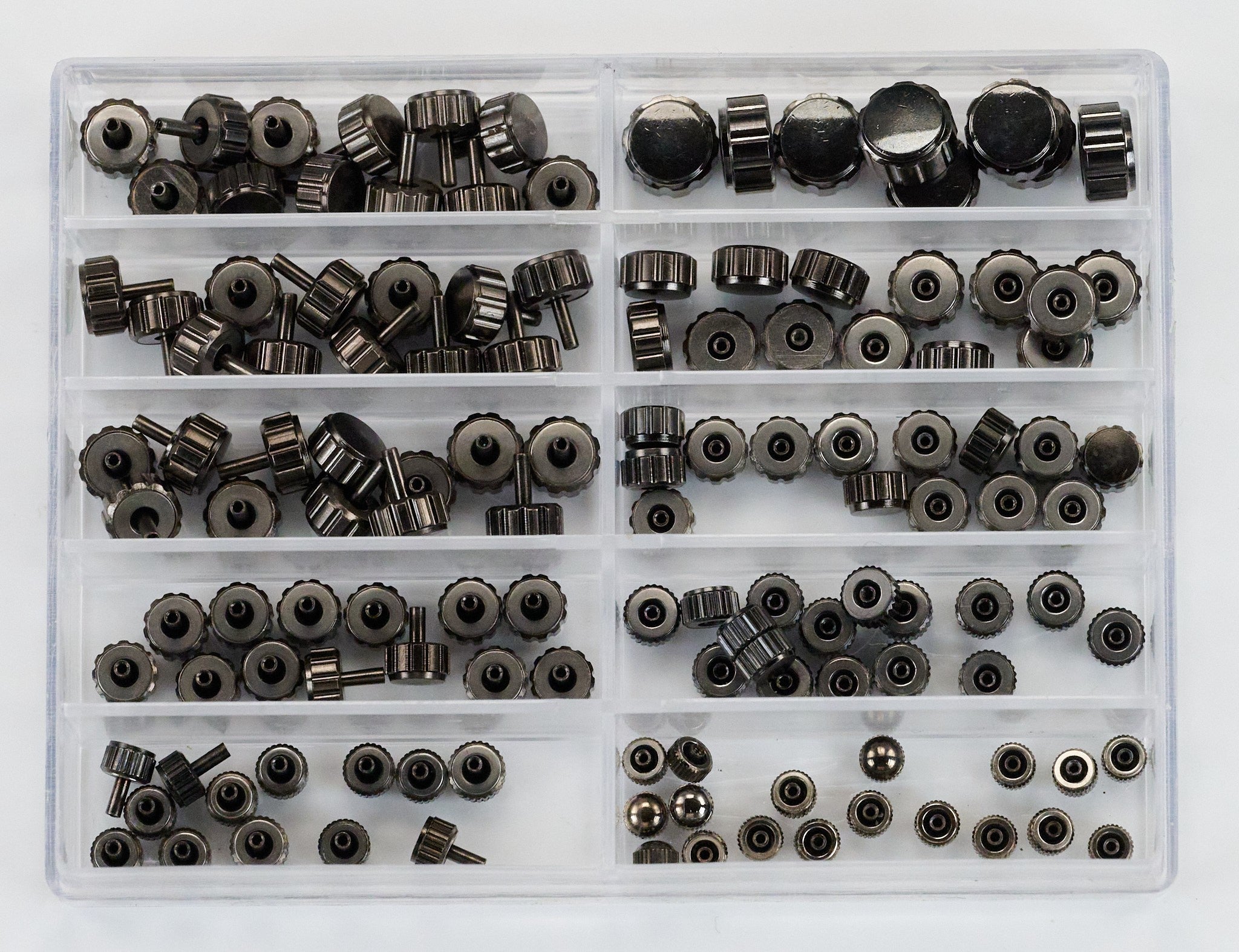 120 Black PVD Watch Winding Crowns Long Pipe 3.5mm-7mm Spares Repair Parts New