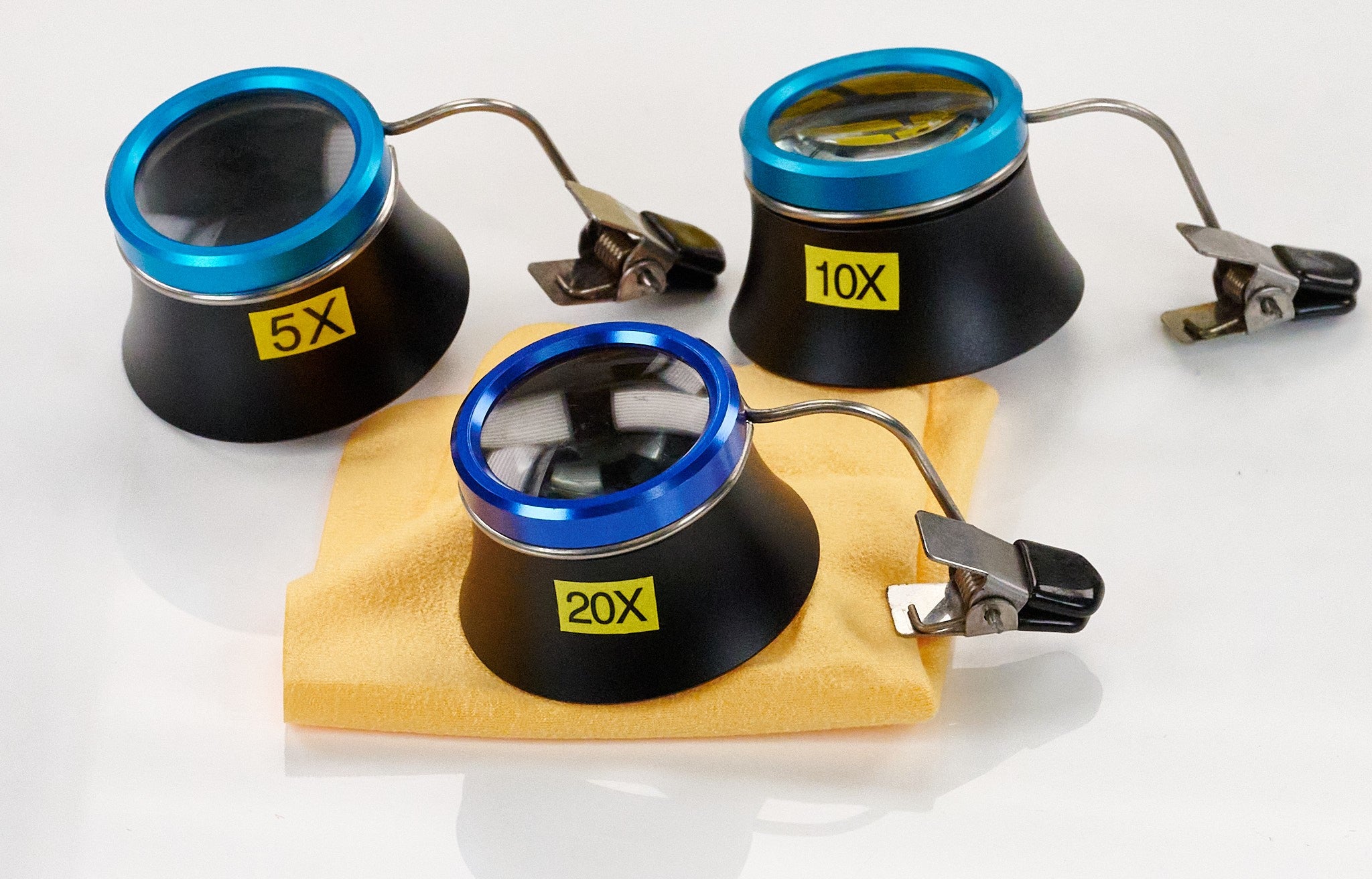 QUALITY Glasses Eye Loupes Clip On Magnifier Eyeglass Spectacles 5x 10x 20x Set
