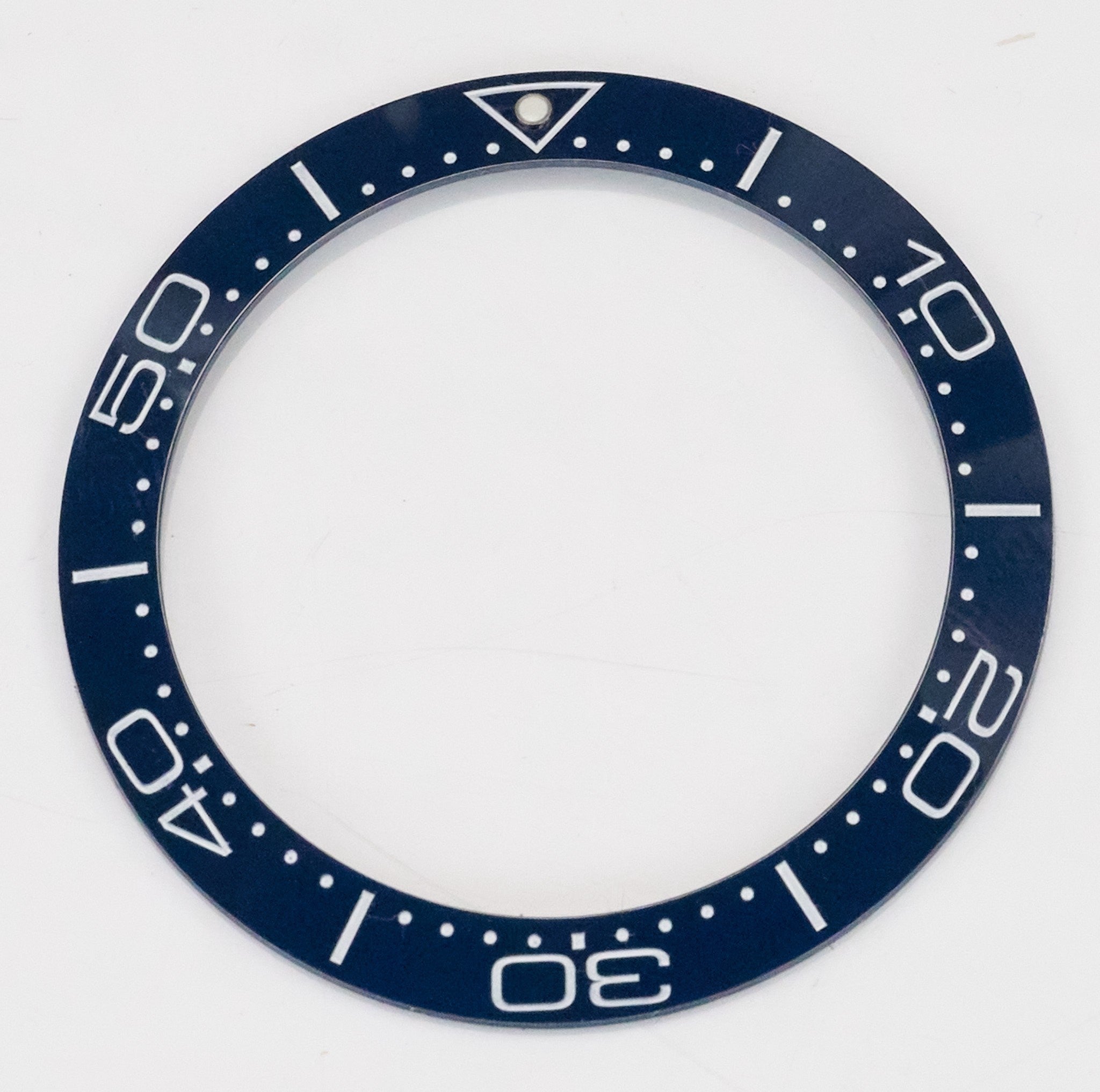 Watch Dark Blue White Ceramic Insert Ring Adhesive Fitting 38mm For Seamaster +