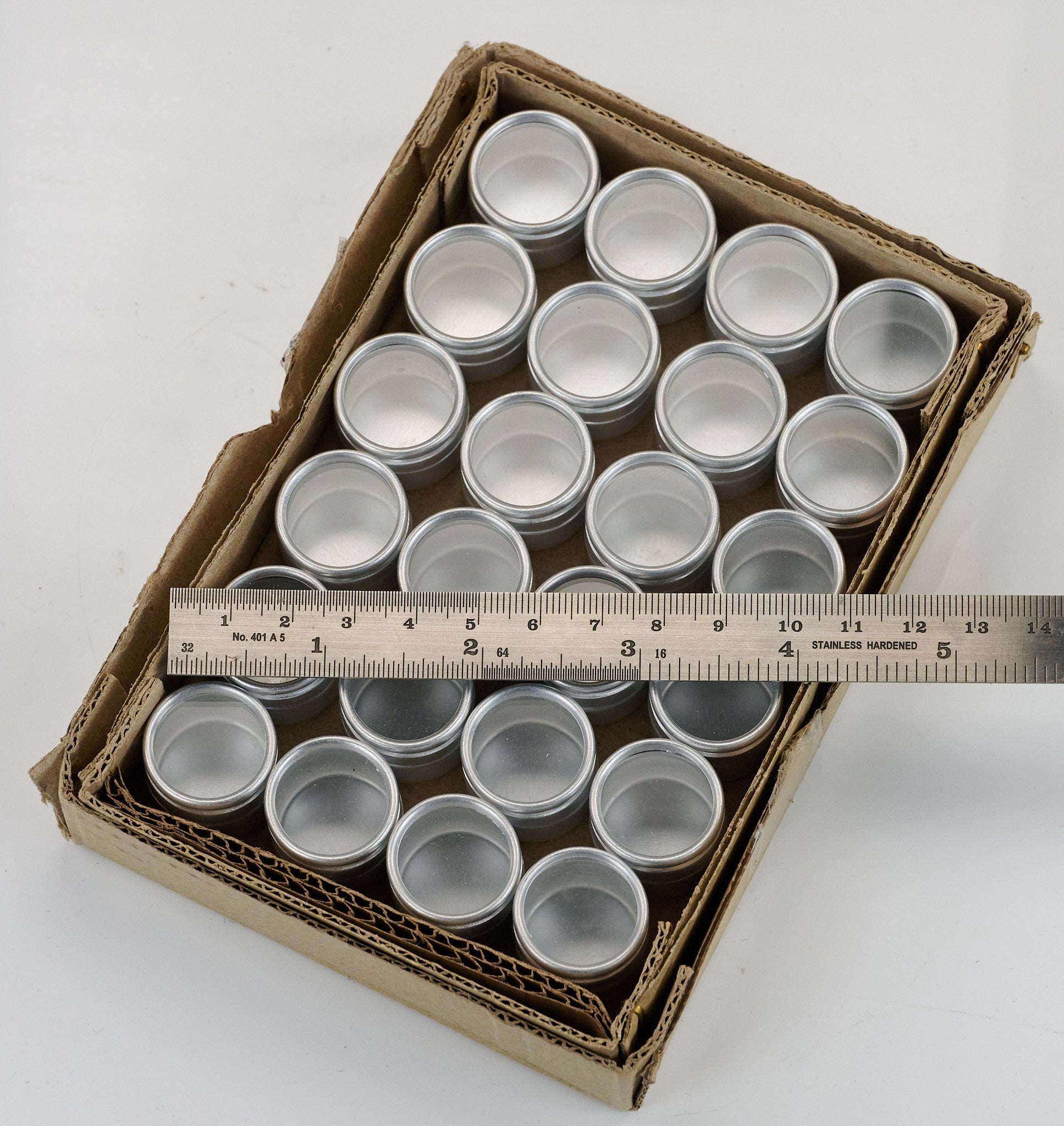 24x 20mm Aluminium Small Watch Parts Spares Containers Little Boxes Tubs Tins