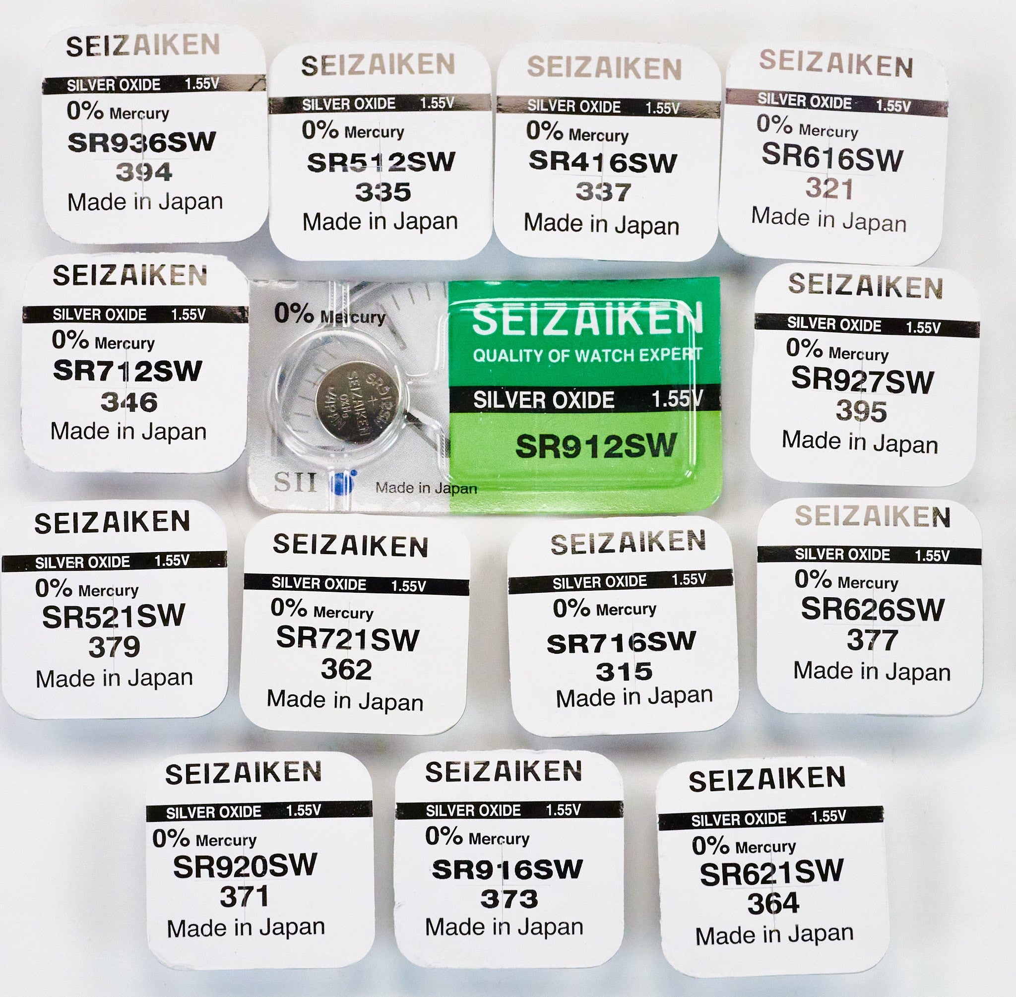 Genuine SEIKO SEIZAIKEN Silver Oxide Replacement Watch Battery 1.55v ALL TYPES