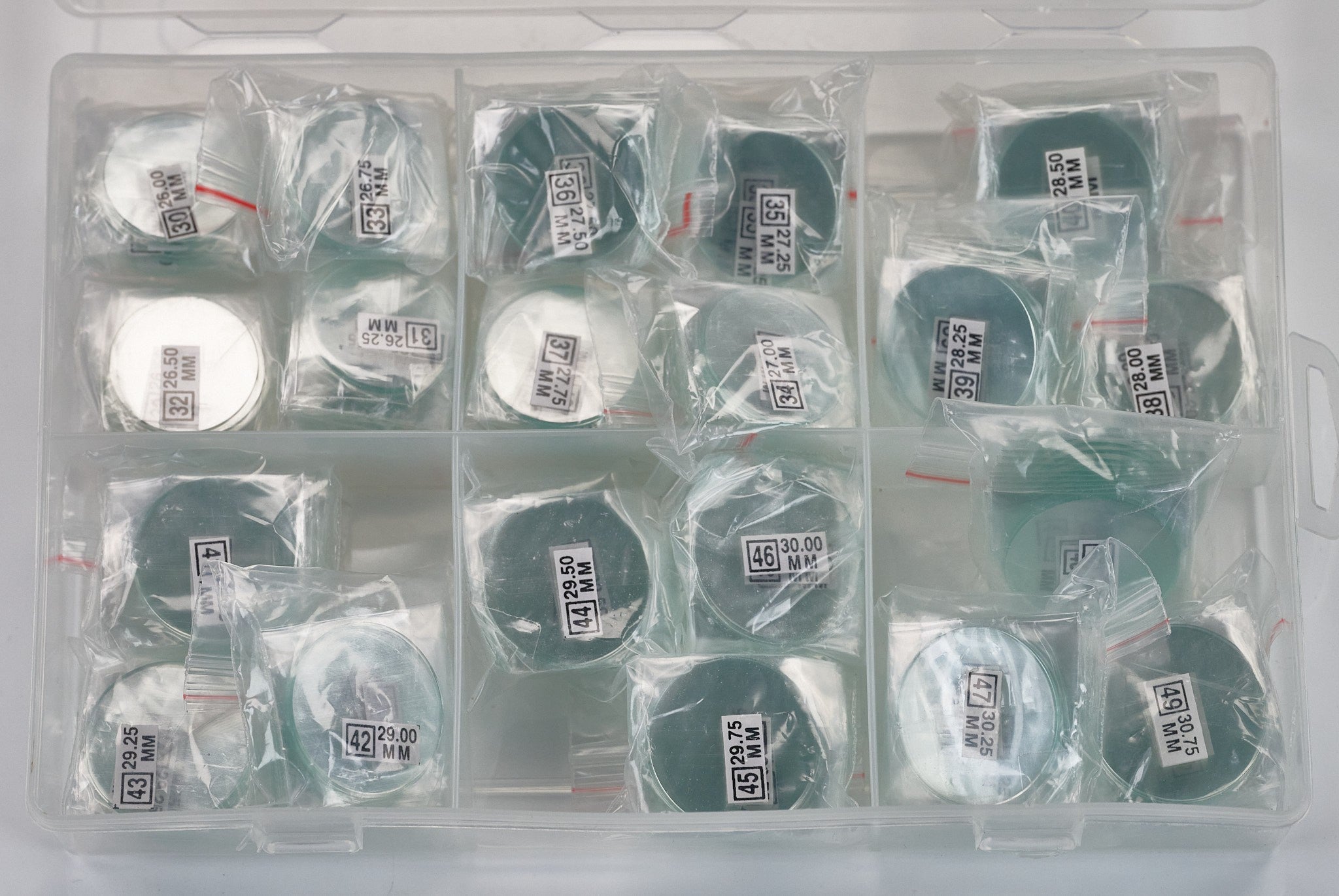 Quality 240x Mens Watch Crystal Mineral Glass 26mm - 30mm FLAT 1mm Replacement