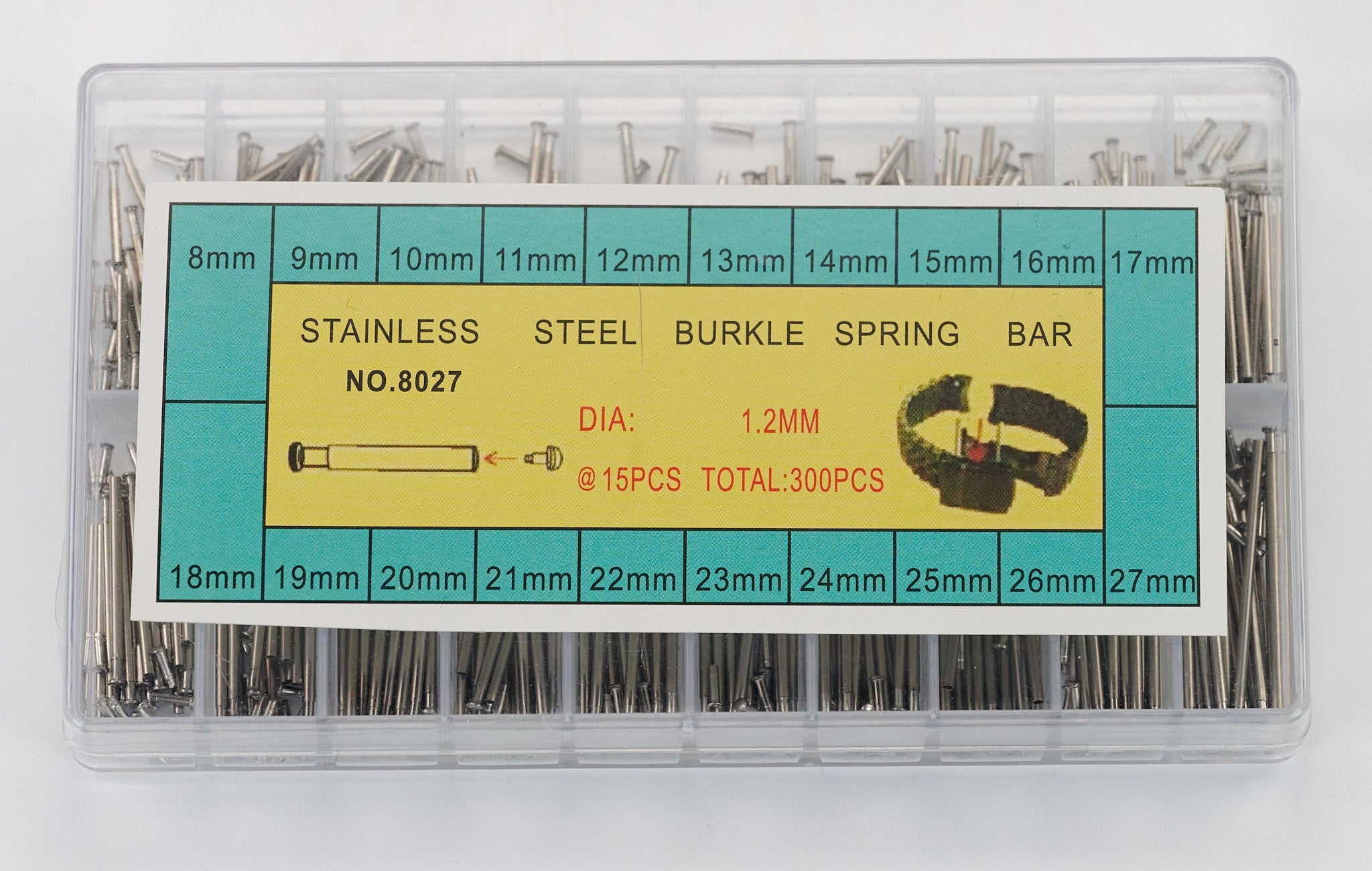 300x Tube Friction Link Pins Clasps Straps Bracelets Buckles 1.2mm Rivet 8-27mm