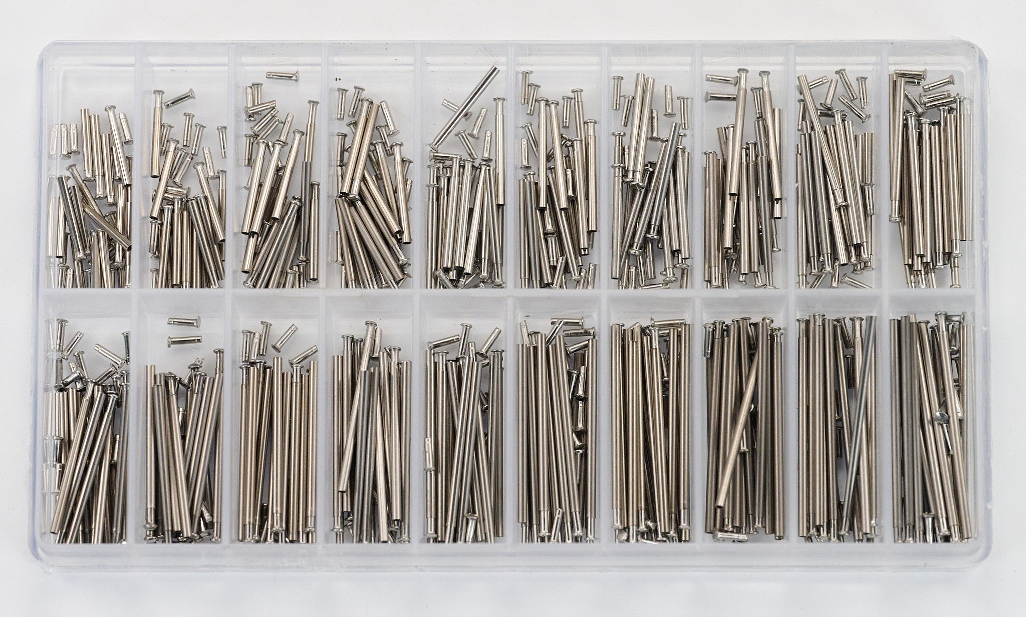 300x Tube Friction Link Pins Clasps Straps Bracelets Buckles 1.2mm Rivet 8-27mm