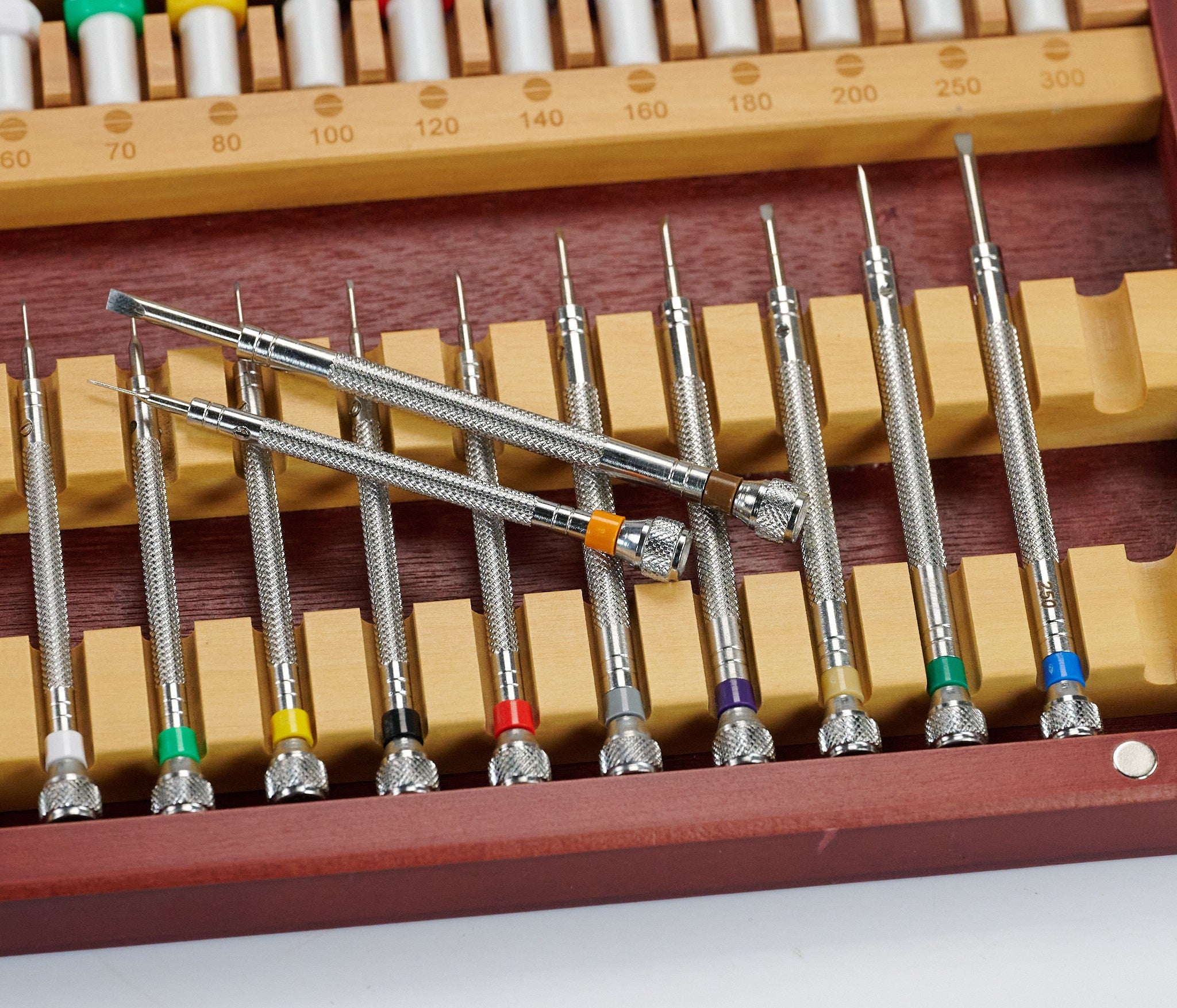 17x Pro Screwdrivers Hardened Blades Watch Repair Watchmakers 0.5-3mm Wood Box