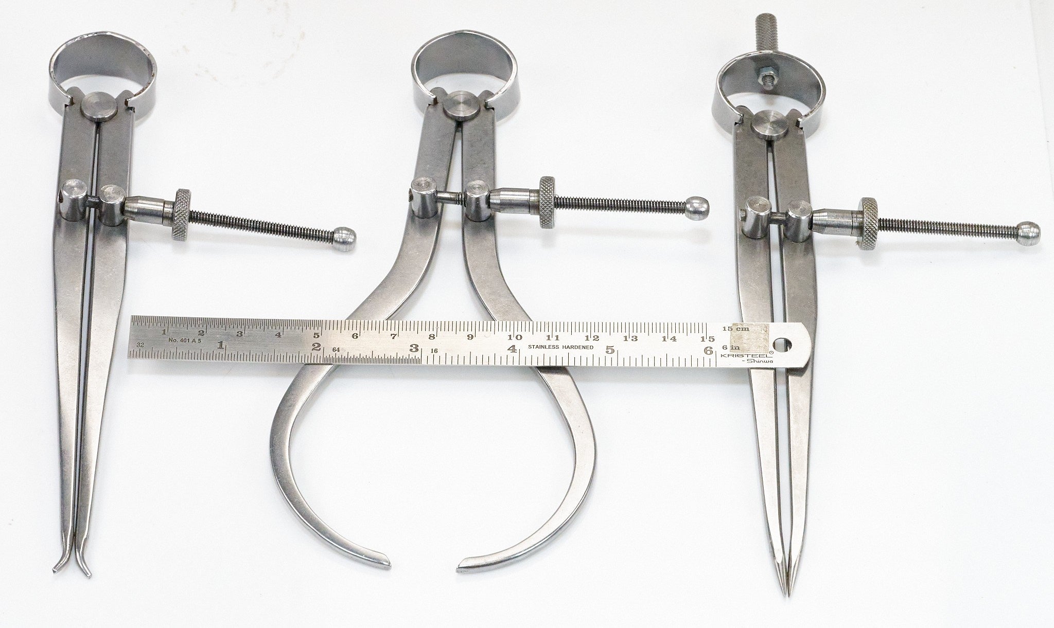 Large 3x Spring Calipers Set Internal External Dividers Dividing Tools 6" XL New