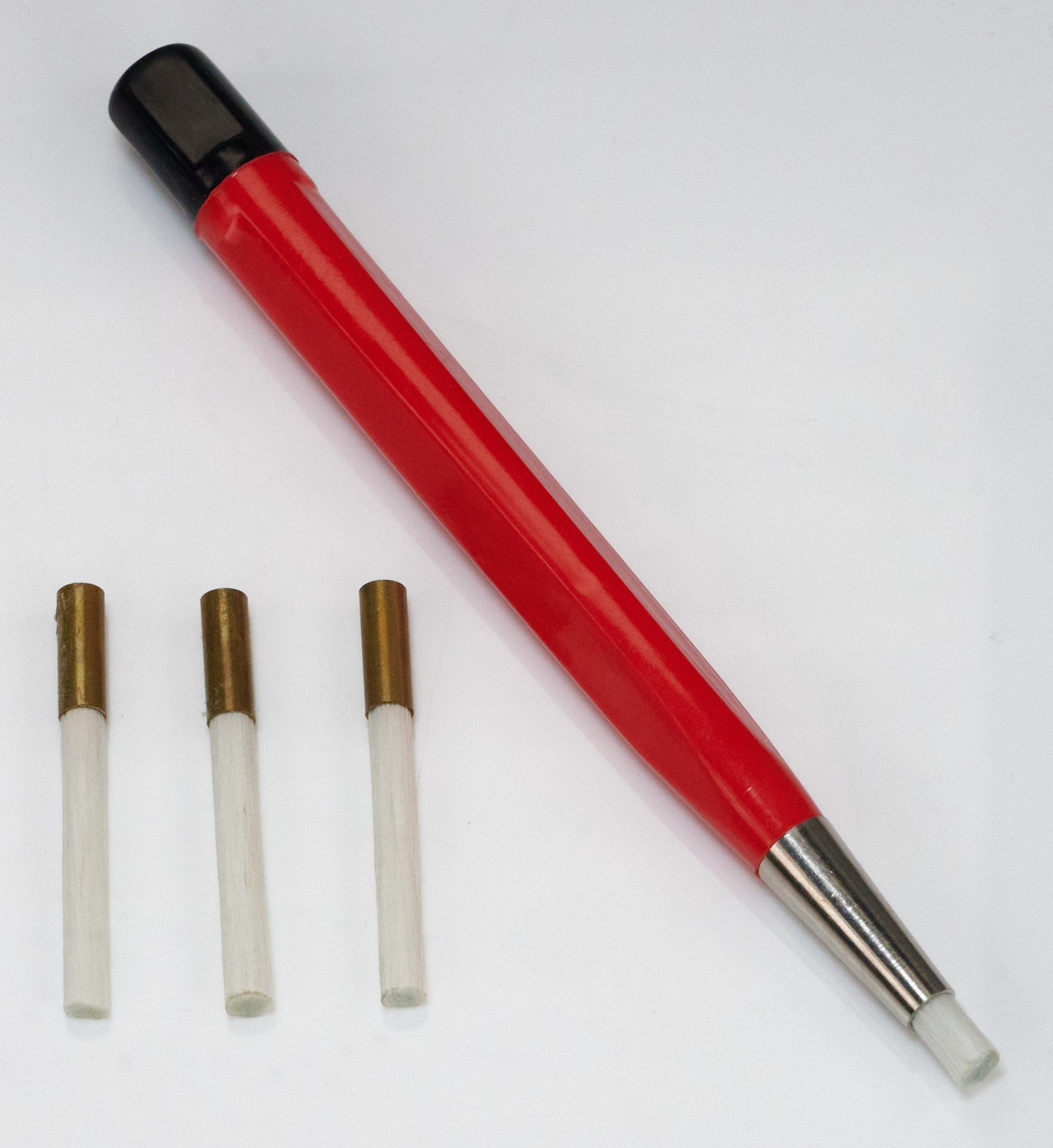 Fibre Glass Scratch Brush Watch Clean Removes Rust Scratches 3x SPARE BRUSHES