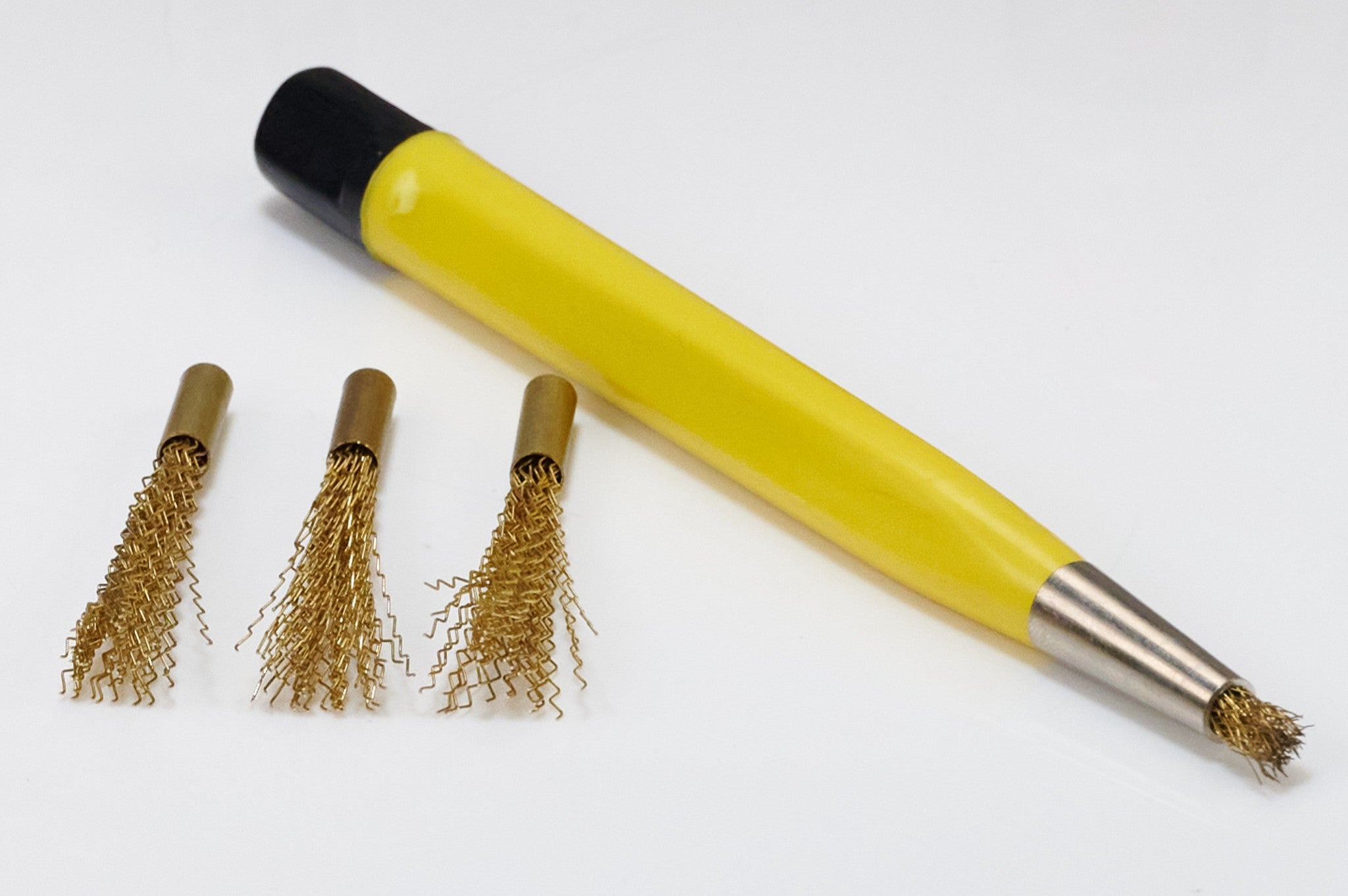 BRASS Scratch Brush Watch Clean Removes Rust Scratches 3x SPARE BRUSHES