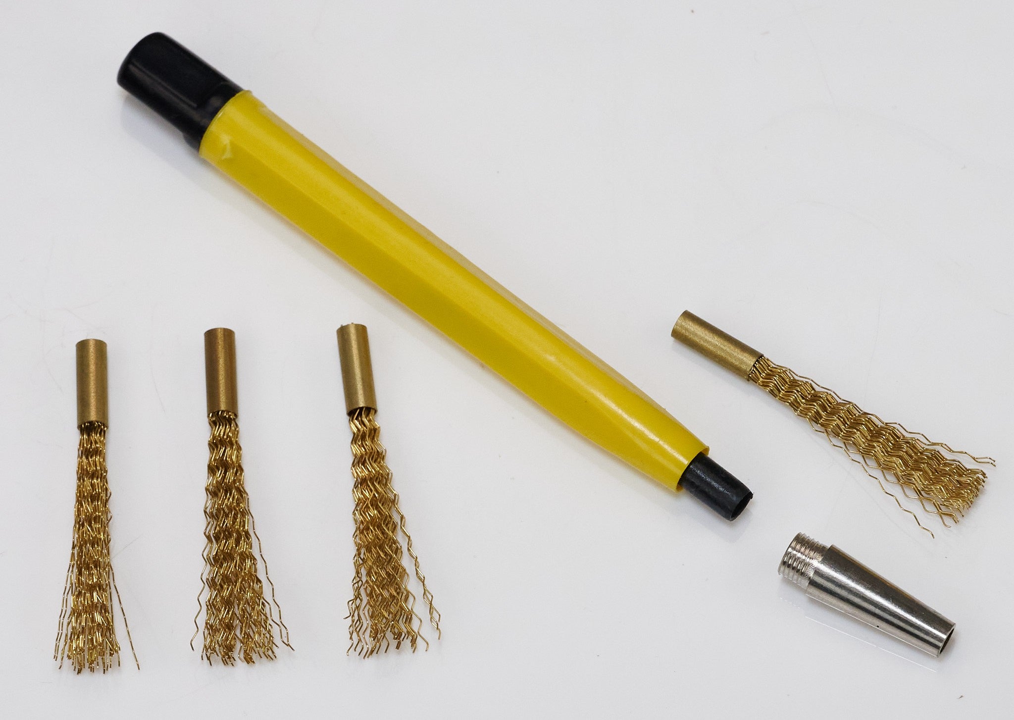 BRASS Scratch Brush Watch Clean Removes Rust Scratches 3x SPARE BRUSHES