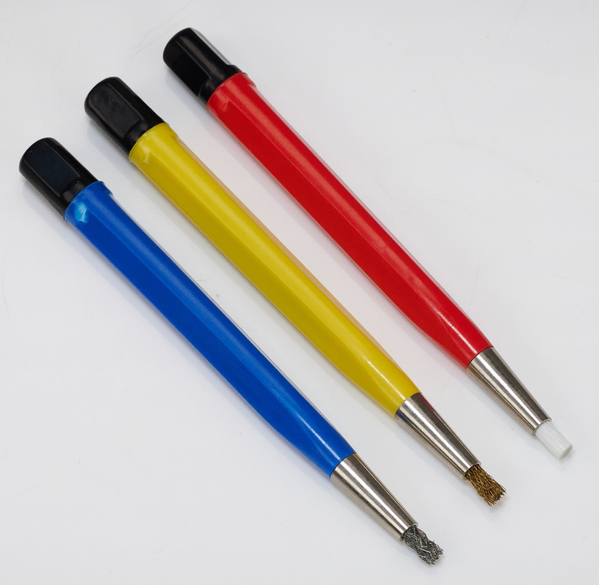 3x Scratch Brush Steel Brass Fiberglass Set Watch Repair Rust Clean Tool