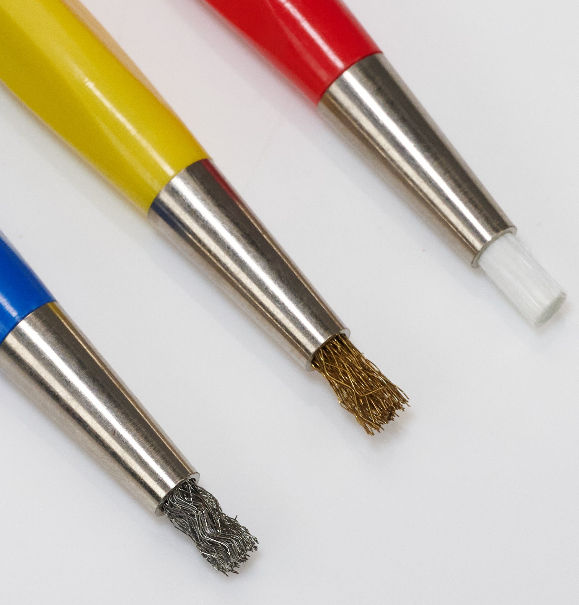 3x Scratch Brush Steel Brass Fiberglass Set Watch Repair Rust Clean Tool