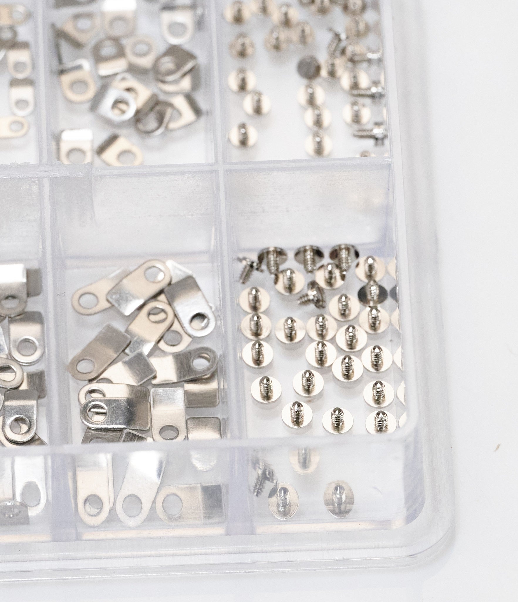 Watchmakers Watch Case Movement Support Clamps Tabs & Screws Steel Parts Set