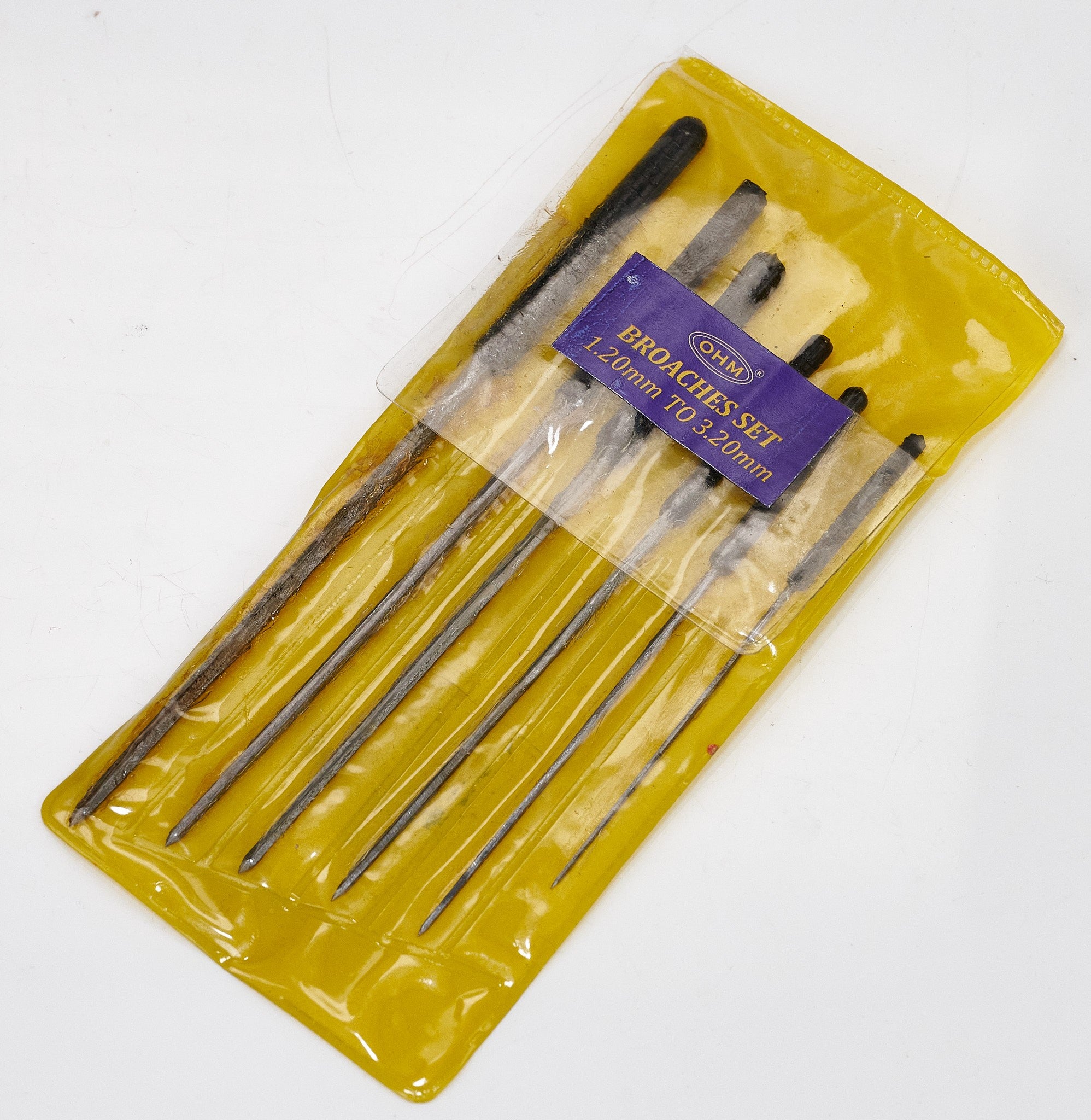 6 Broaches Clock & Watch Cutting Broaching Tools Bushes Pivots Hole 1.2mm - 3.mm