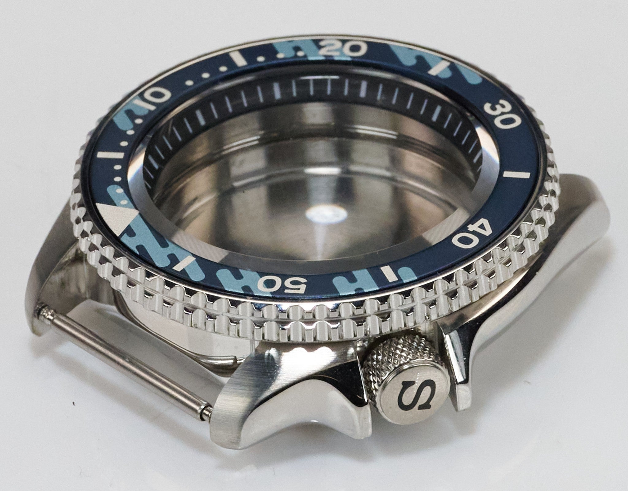 42mm Blue Camo 316 Stainless Steel Watch Case For NH35 NH36 Sapphire Glass