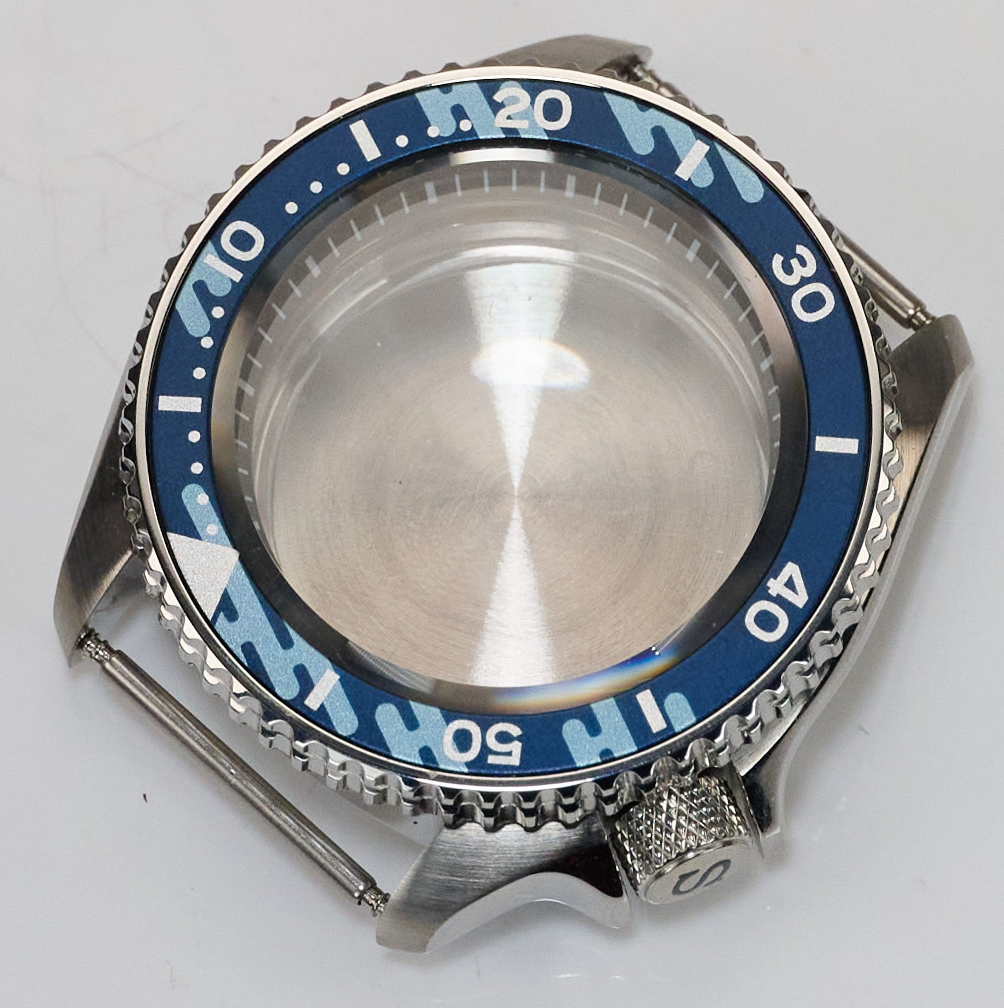 42mm Blue Camo 316 Stainless Steel Watch Case For NH35 NH36 Sapphire Glass