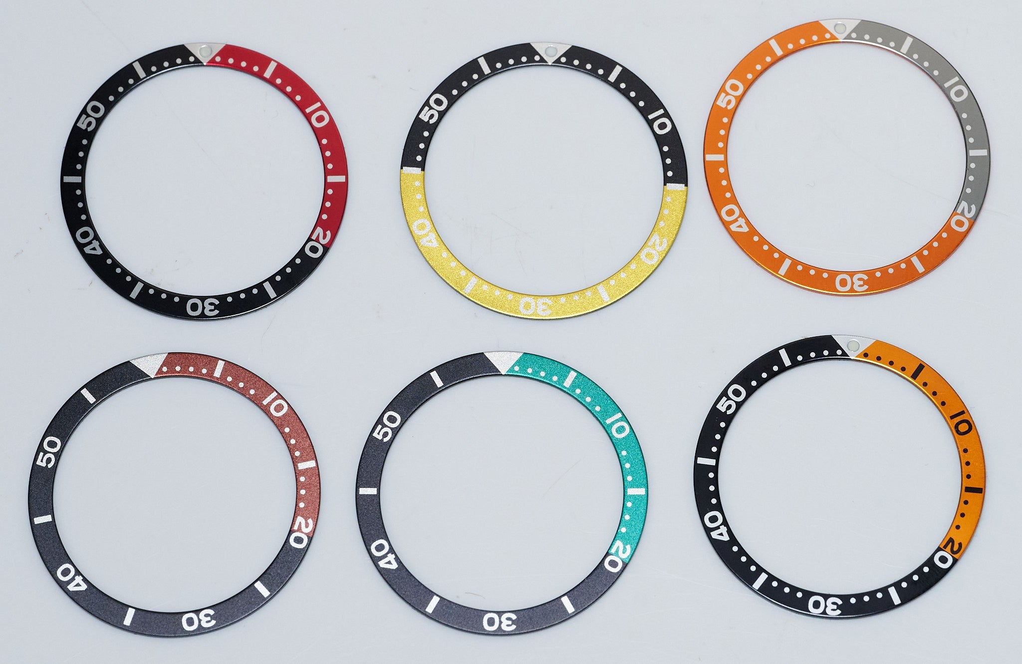 38mm Flat Watch Case Bezel Insert Part 2-TONE Divers Aluminium SKX + STICKER New