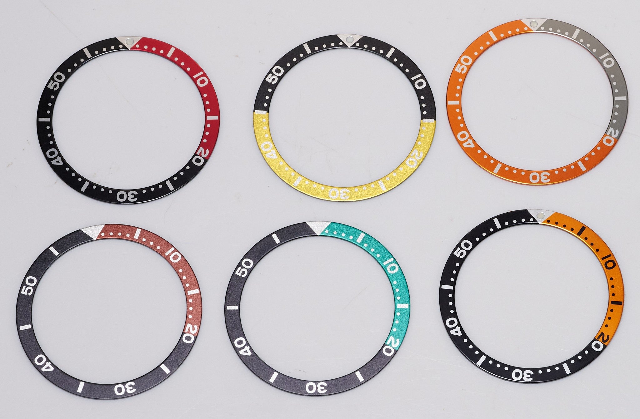 38mm Flat Watch Case Bezel Insert Part 2-TONE Divers Aluminium SKX + STICKER New