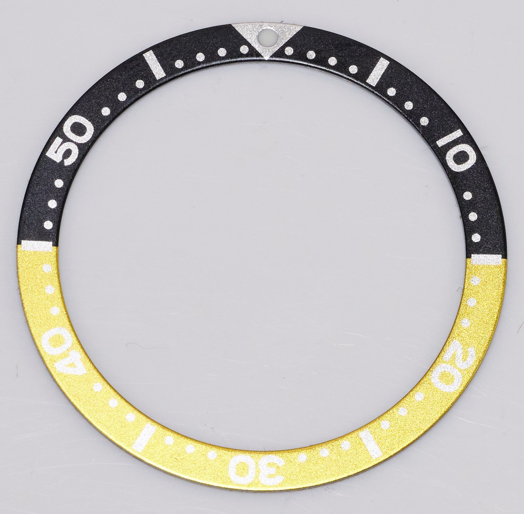 38mm Flat Watch Case Bezel Insert Part 2-TONE Divers Aluminium SKX + STICKER New