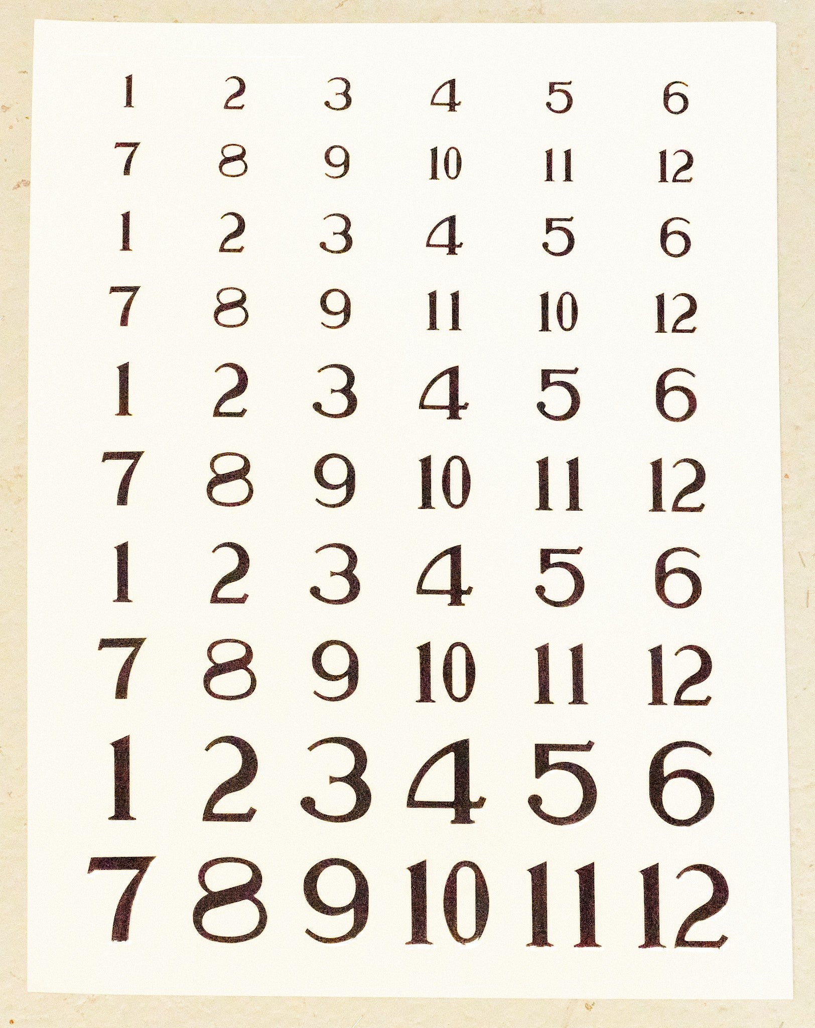 Clock number STICKERS transfers Numerals Arabic Or Roman 5 SIZES Sets 10-25mm