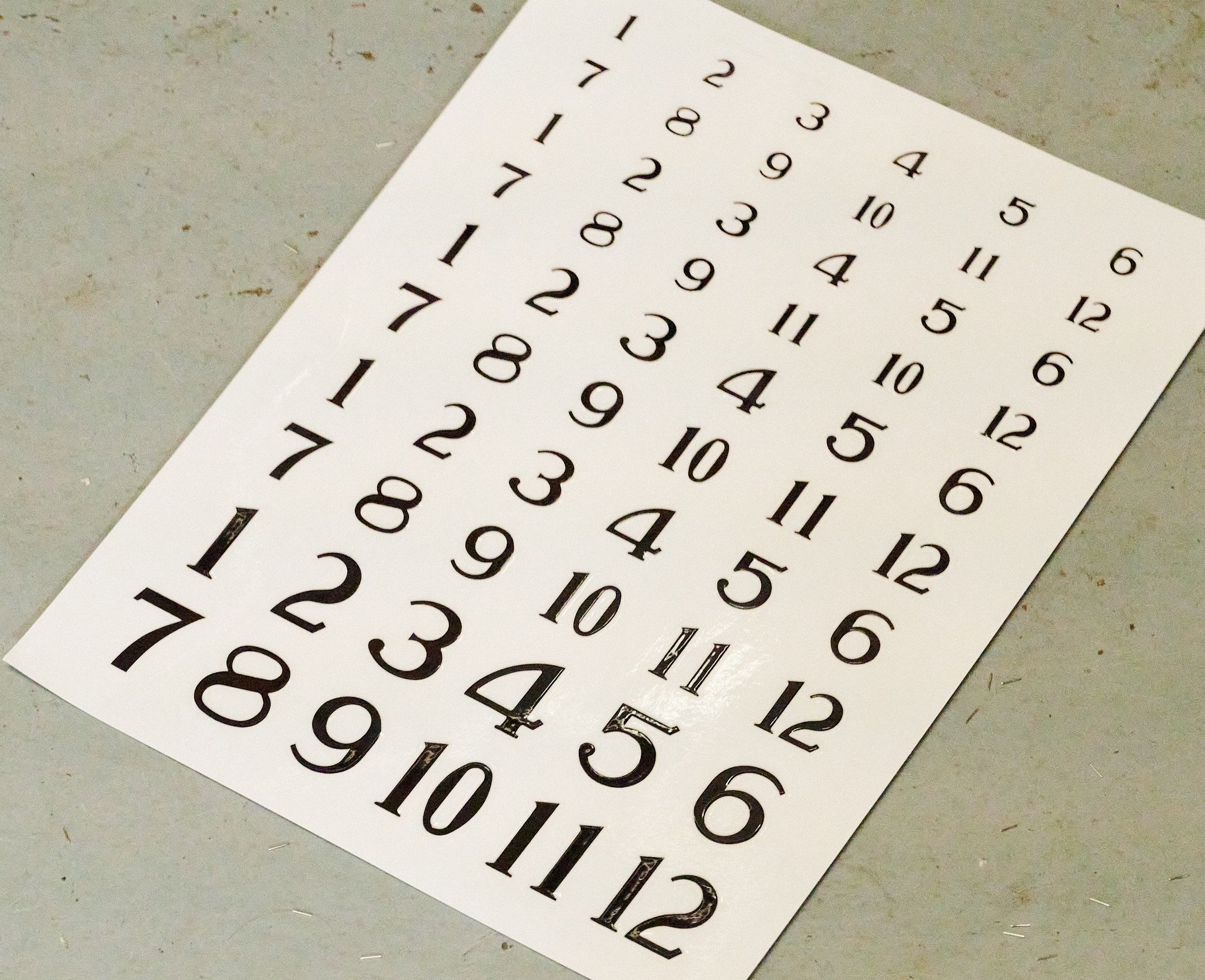 Clock number STICKERS transfers Numerals Arabic Or Roman 5 SIZES Sets 10-25mm