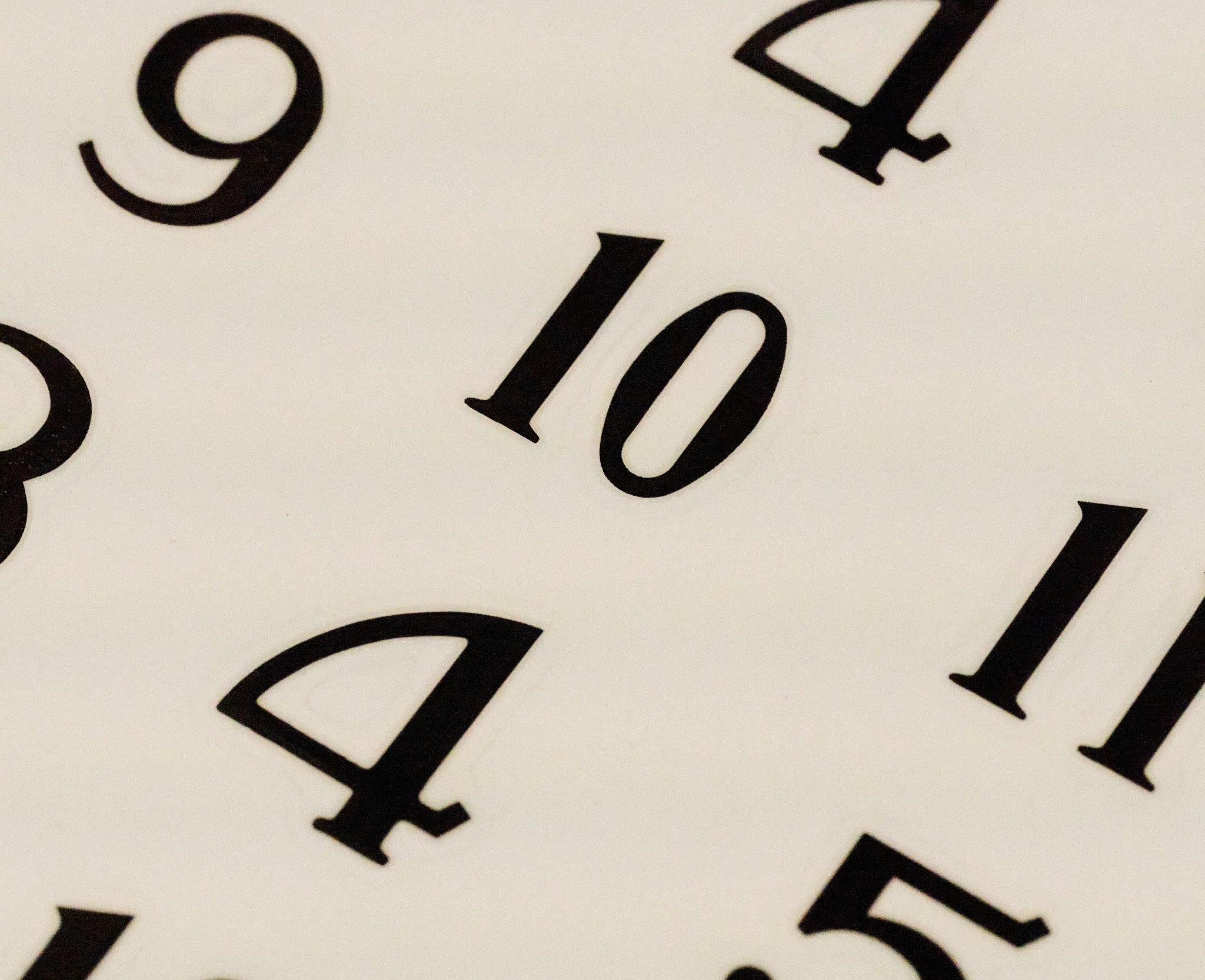 Clock number STICKERS transfers Numerals Arabic Or Roman 5 SIZES Sets 10-25mm