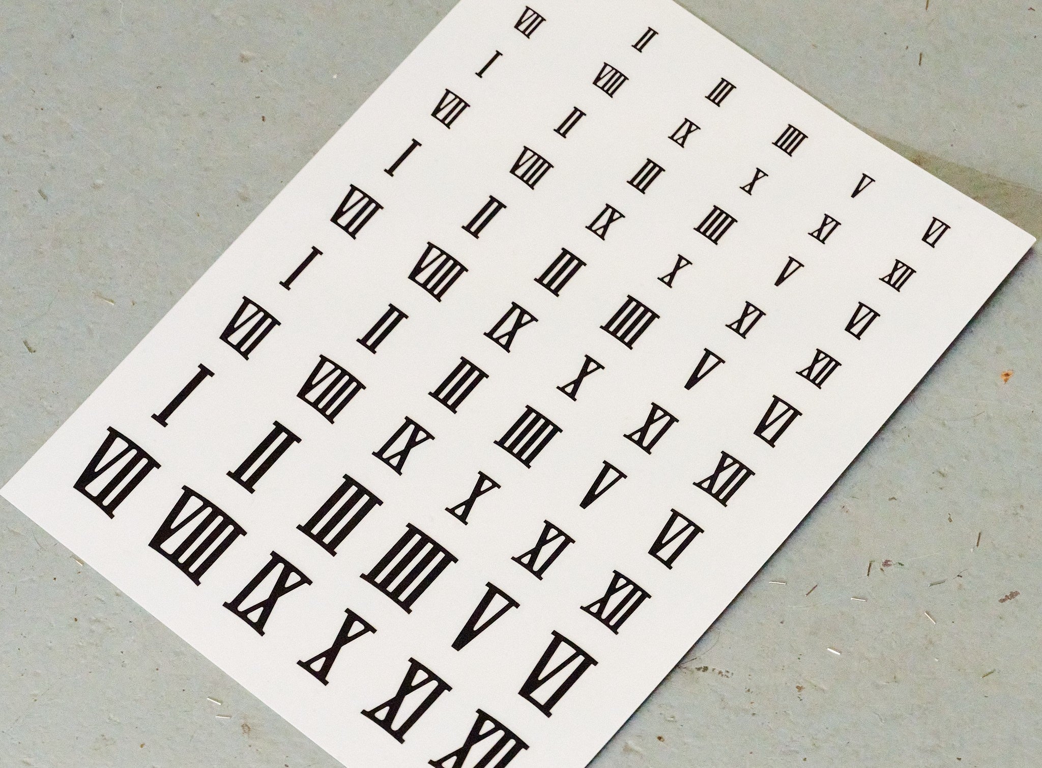 Clock number STICKERS transfers Numerals Arabic Or Roman 5 SIZES Sets 10-25mm