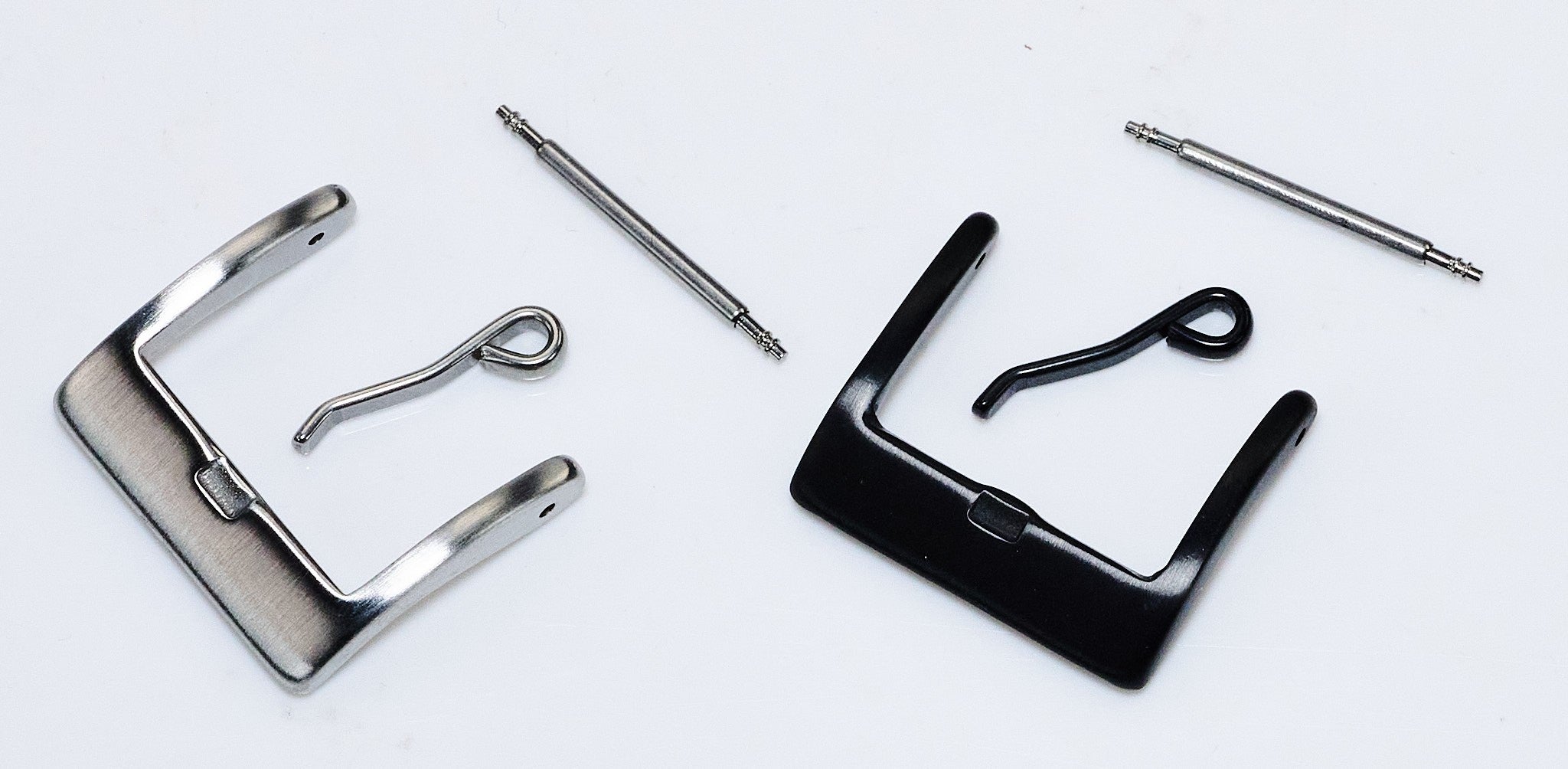 Watch Strap Buckle Stainless Steel Clasp Band Replacement Silver & Black 16-22mm