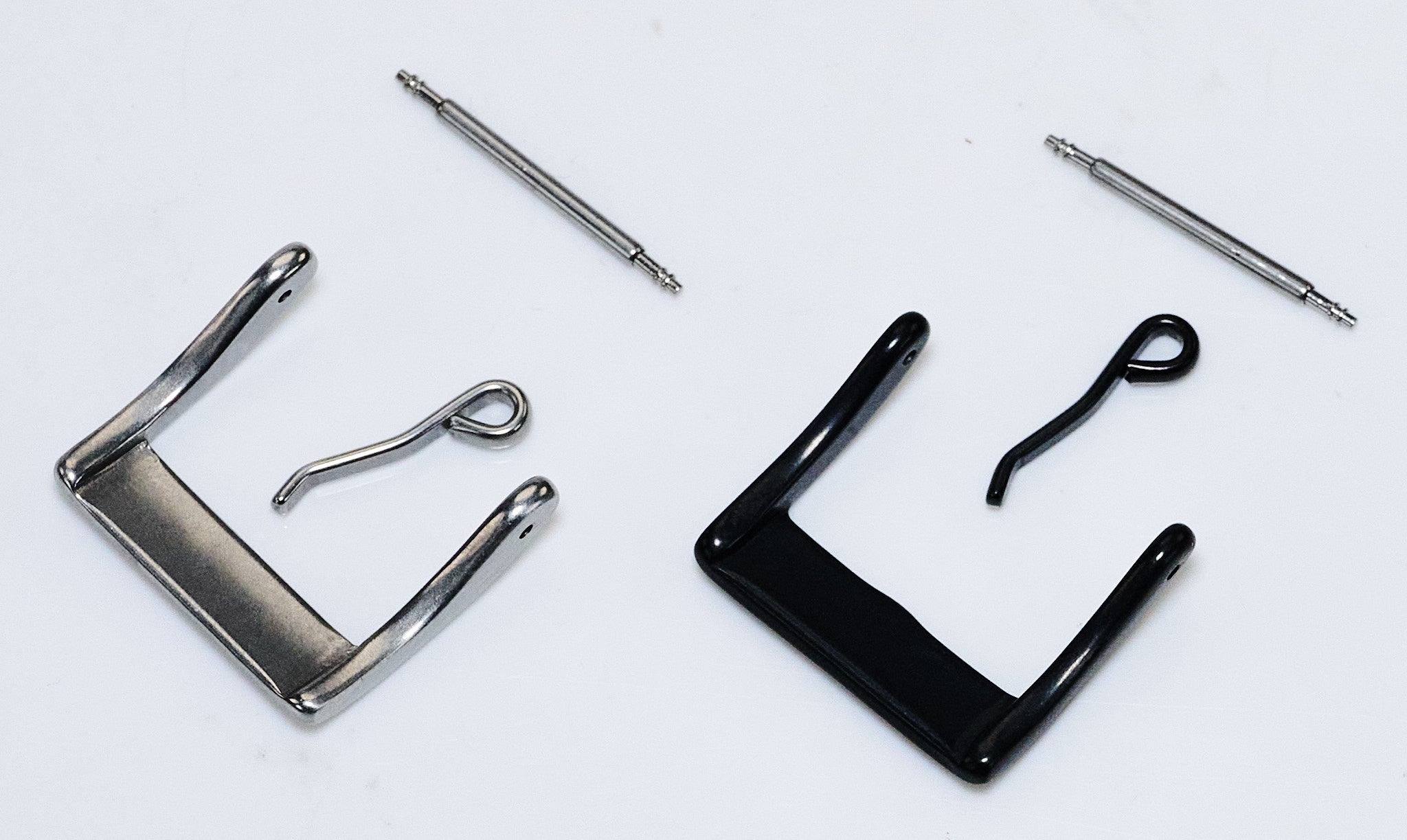 Watch Strap Buckle Stainless Steel Clasp Band Replacement Silver & Black 16-22mm