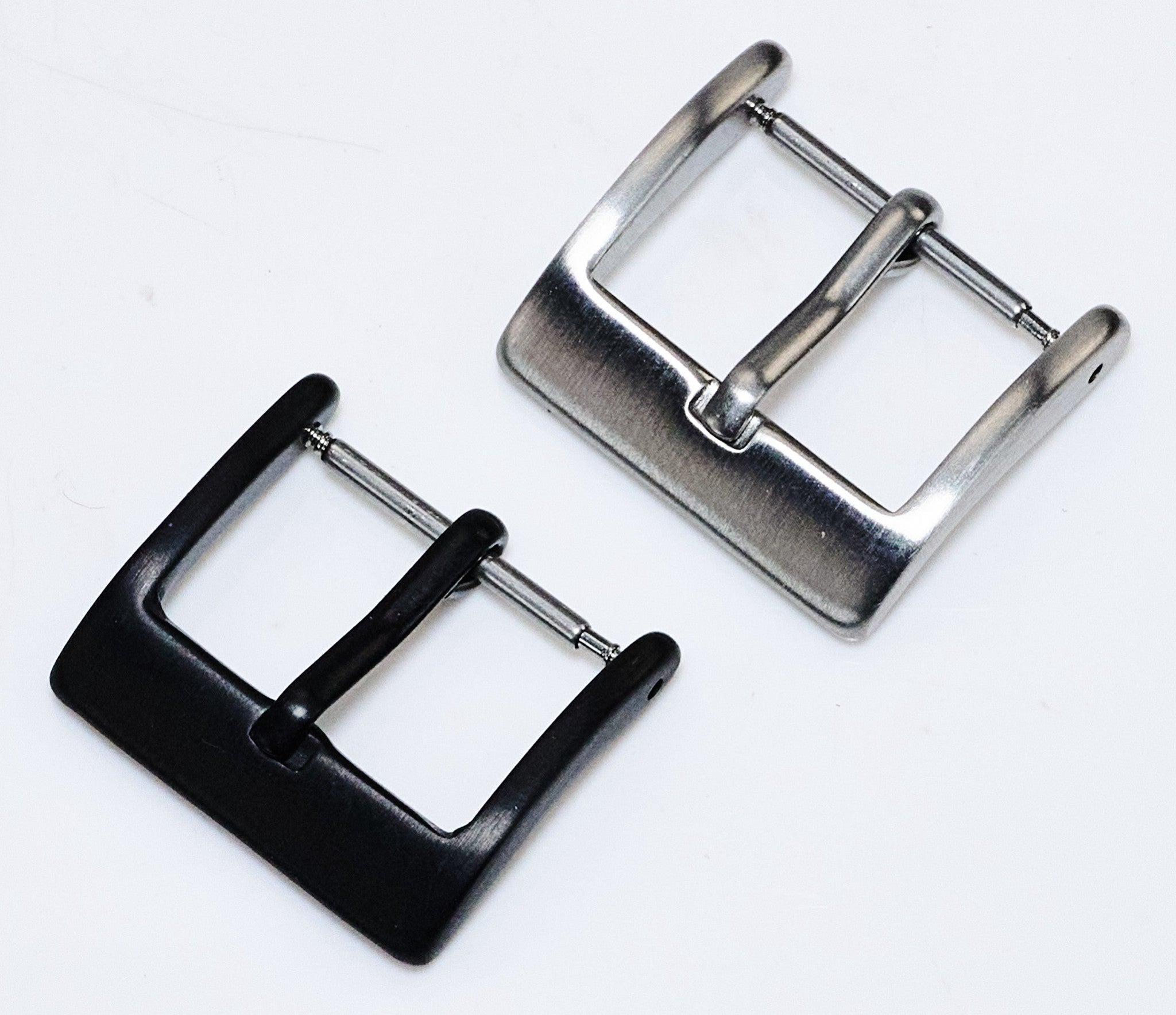 Watch Strap Buckle Stainless Steel Clasp Band Replacement Silver & Black 16-22mm