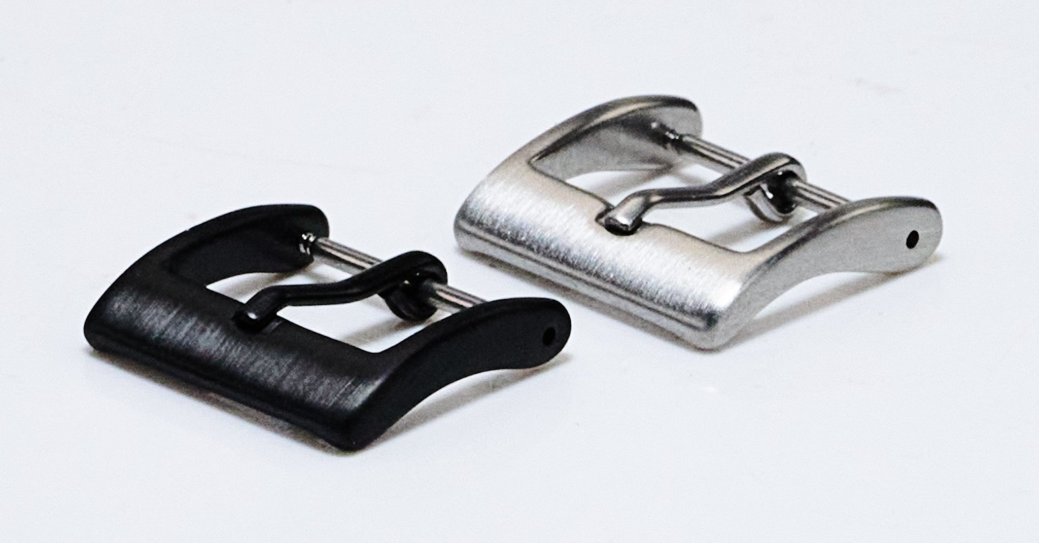 Watch Strap Buckle Stainless Steel Clasp Band Replacement Silver & Black 16-22mm