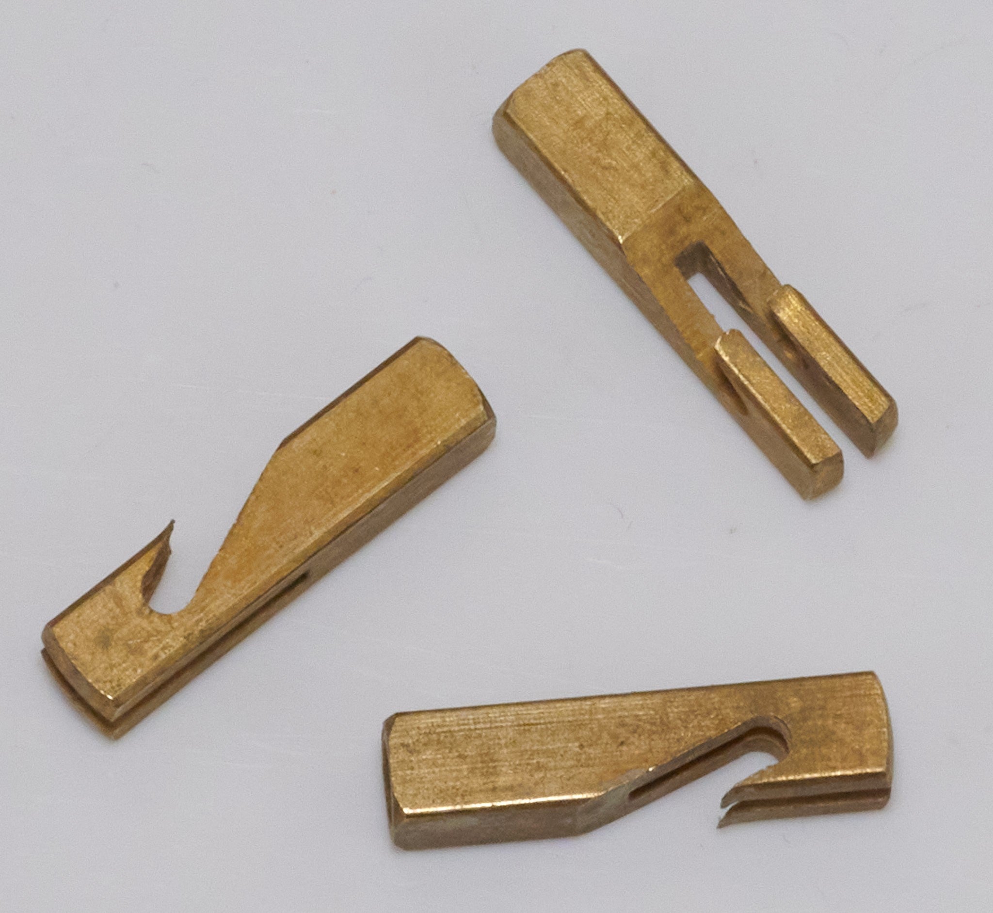 3x Brass Pendulum Hook French Steel Rod Clockmakers Replacement Spares Repairs