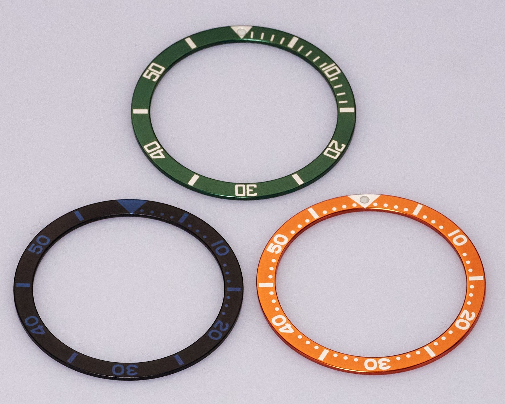 38mm Flat Watch Case Bezel Insert Part Aluminium Green Orange Black