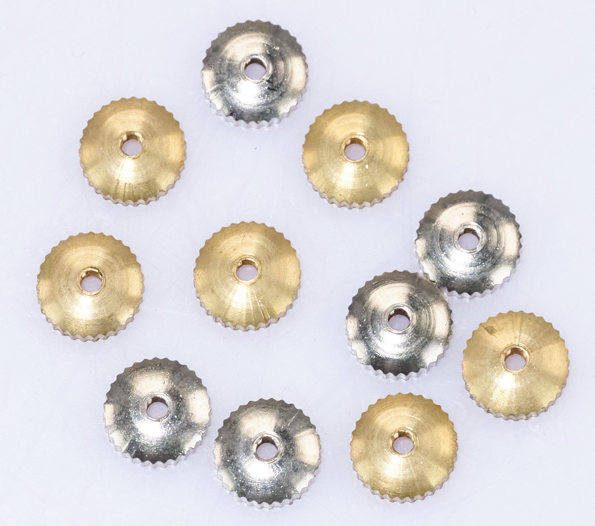 Clock hand NUTS x12 gold & silver coloured clockmakers parts repairs mixed new