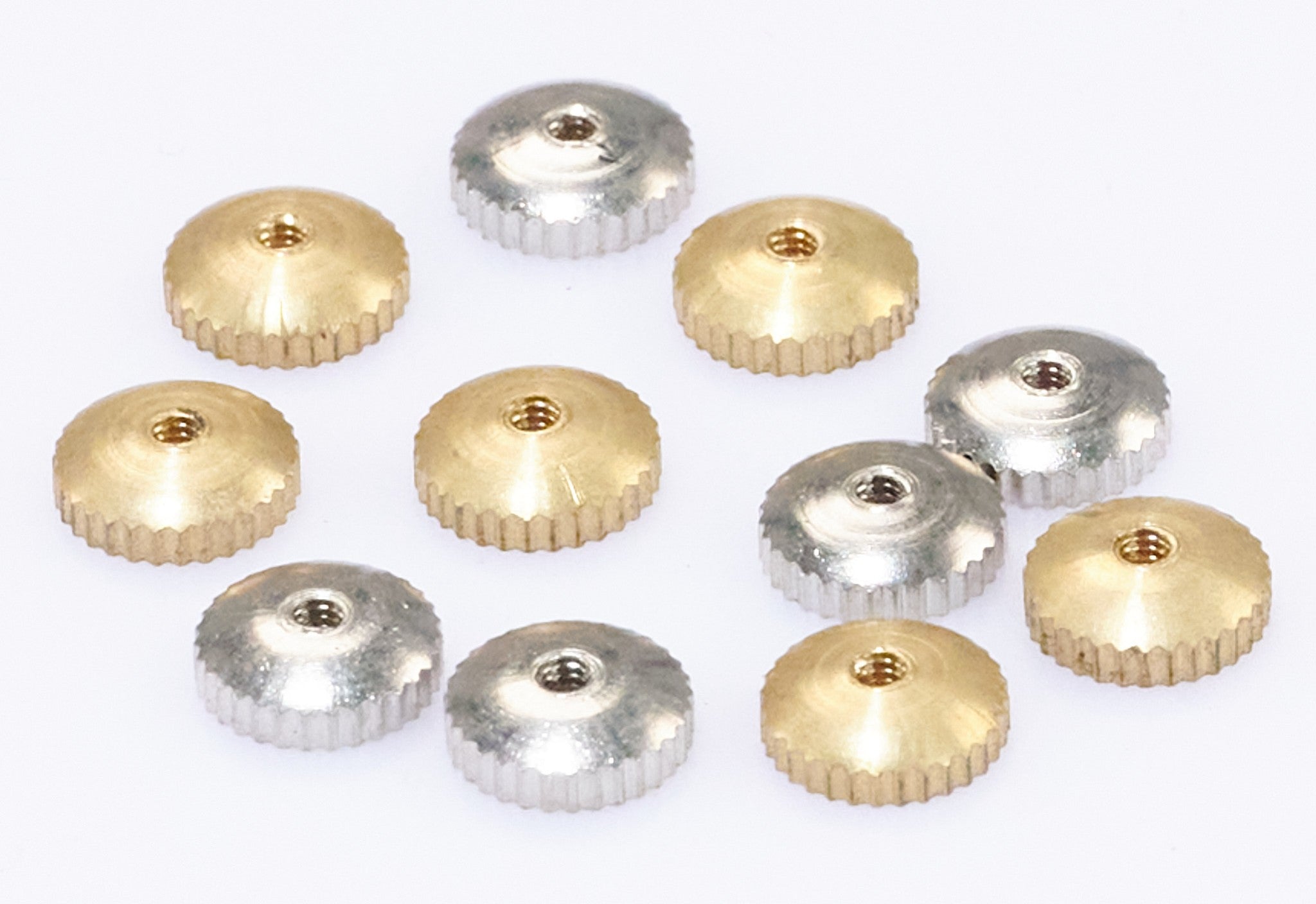 Clock hand NUTS x12 gold & silver coloured clockmakers parts repairs mixed new