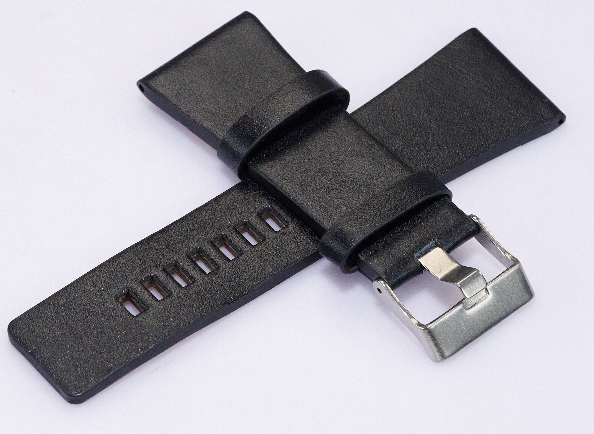 30mm Extra Wide Mens Strap Band For Diesel Calf Leather 4mm Matt Thick Padded