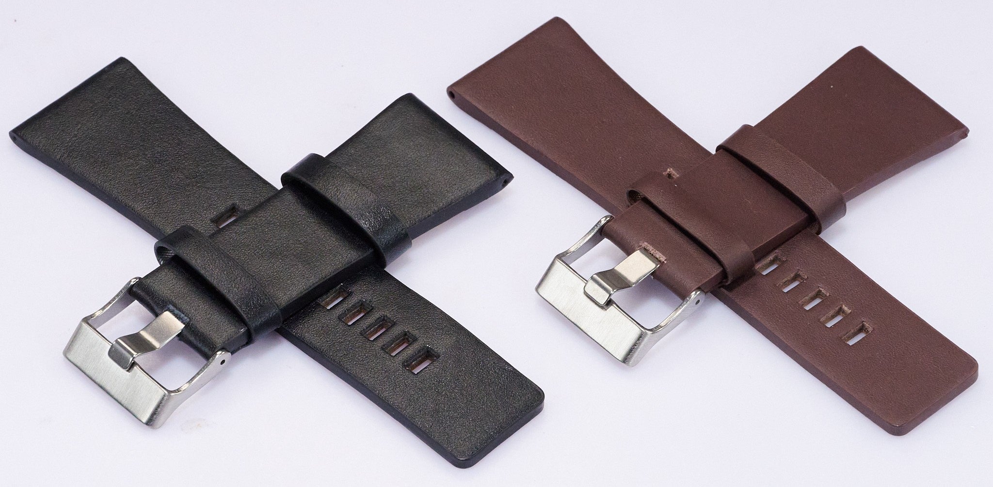 30mm Extra Wide Mens Strap Band For Diesel Calf Leather 4mm Matt Thick Padded