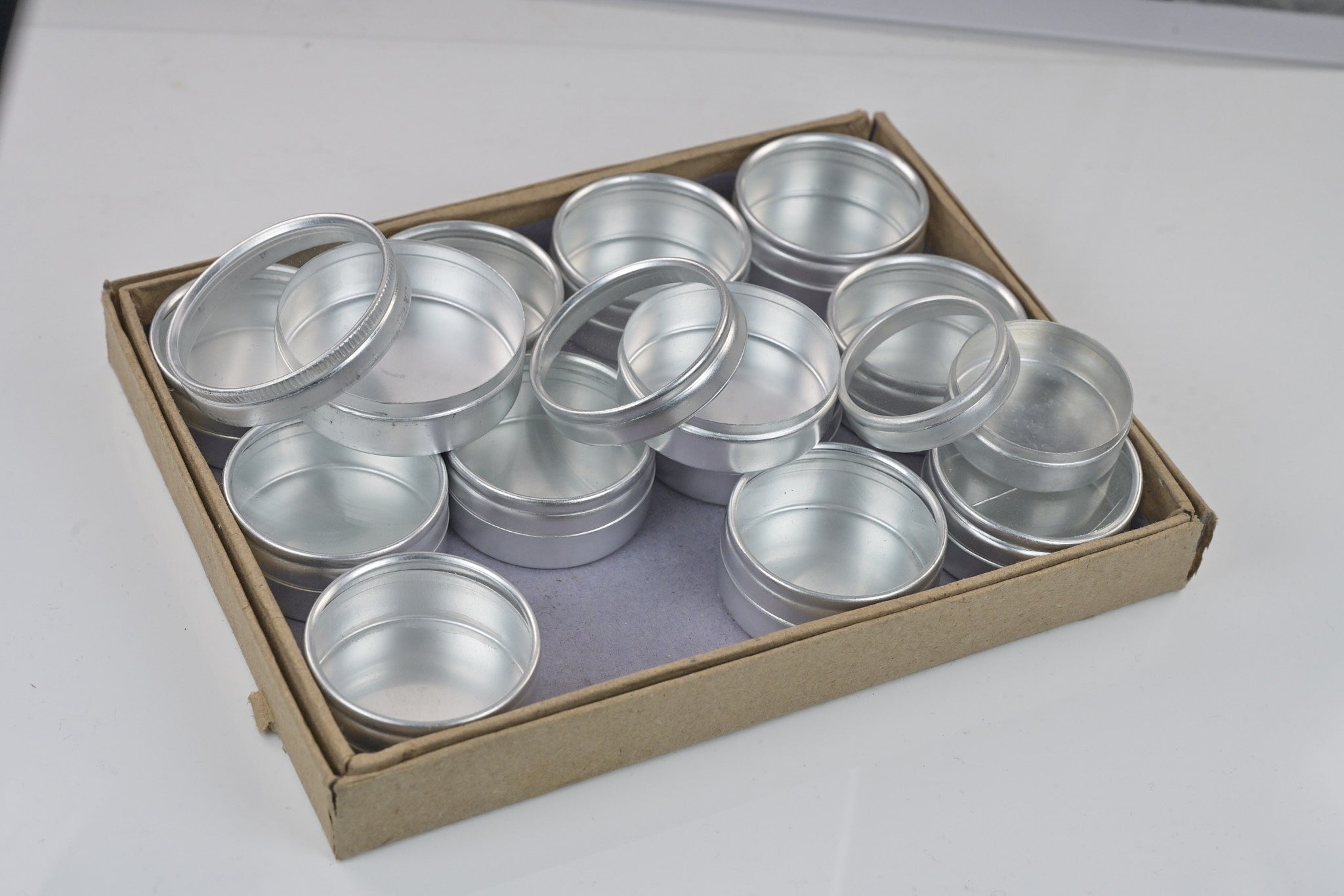 12x Small Containers Watch Repairs Jewellery Parts spares Box Spares Aluminium