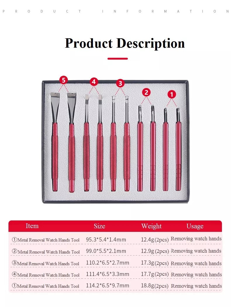 10x Pro Lever Watch & Clock Hand Removal Removers Lifter Repair Tool Watchmaker