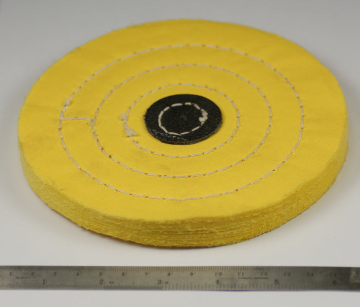 6" Yellow Muslin Stitched Buff Mop Polishing Jewellery COTTON WHEEL buffing 50x