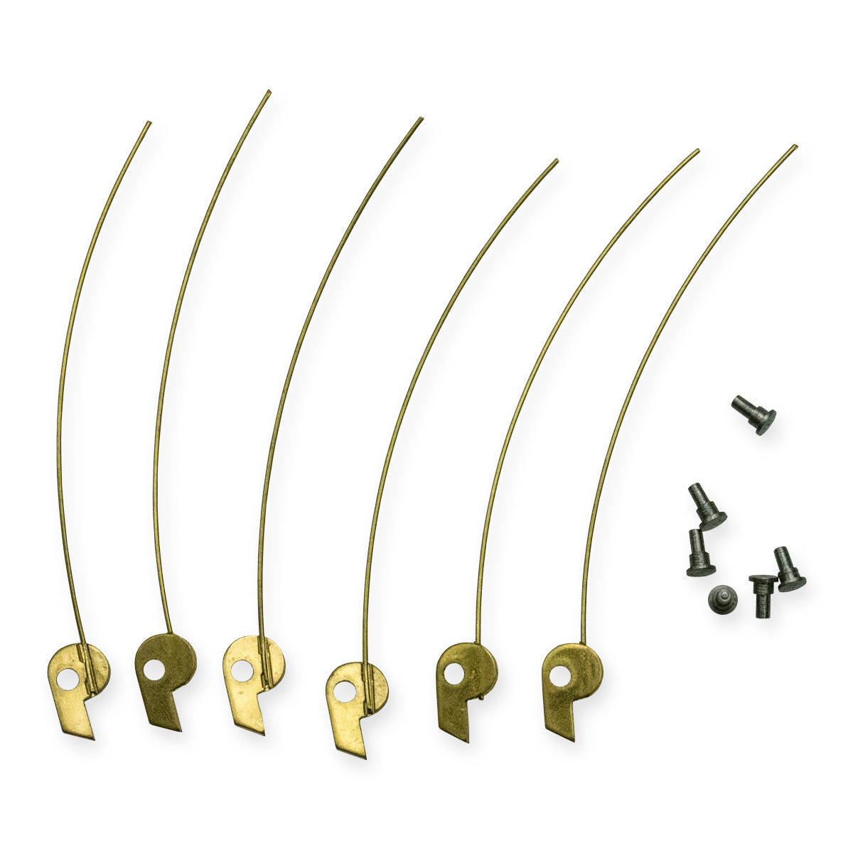 6x Antique Clock Ratchet Clicks Wire Springs & Rivets Click Clickspring Part