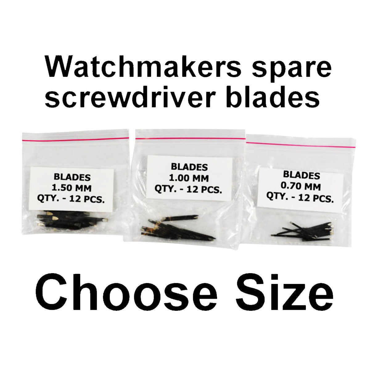 SPARE SCREWDRIVER BLADES x12 WATCHMAKERS replacement watch repairs spares blade
