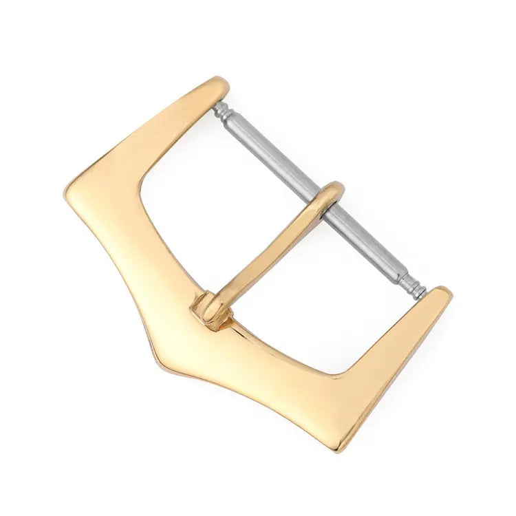 Polished Steel Watch Strap Buckle Clasp Band Replacement 12mm - 22mm Gold Black