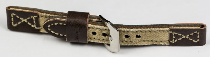 18mm Nylon denim watch strap TOUGH THICK fabric canvas band brown black blue